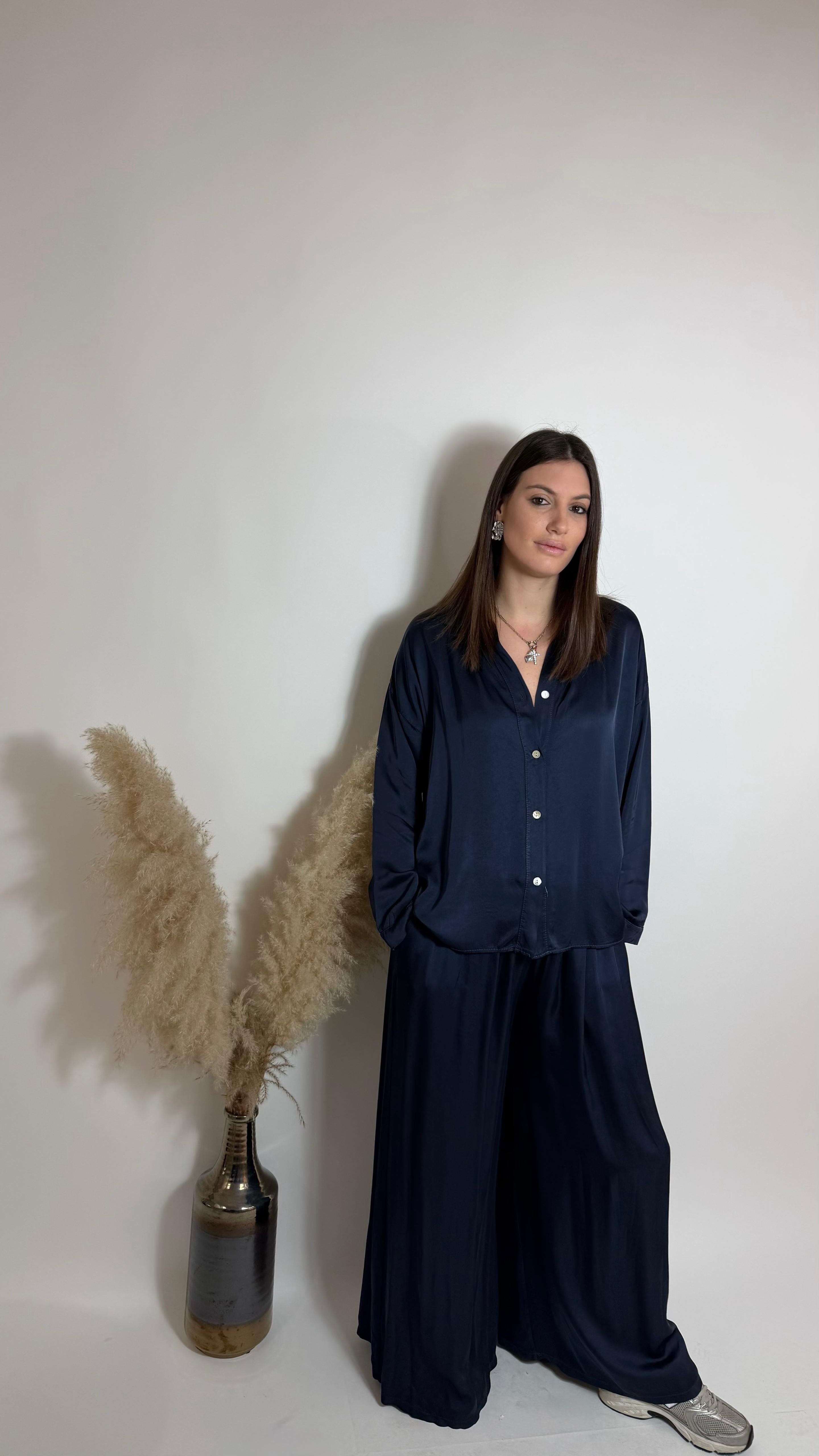 Mix & Match Set - Raso Di Viscosa - Blu Notte