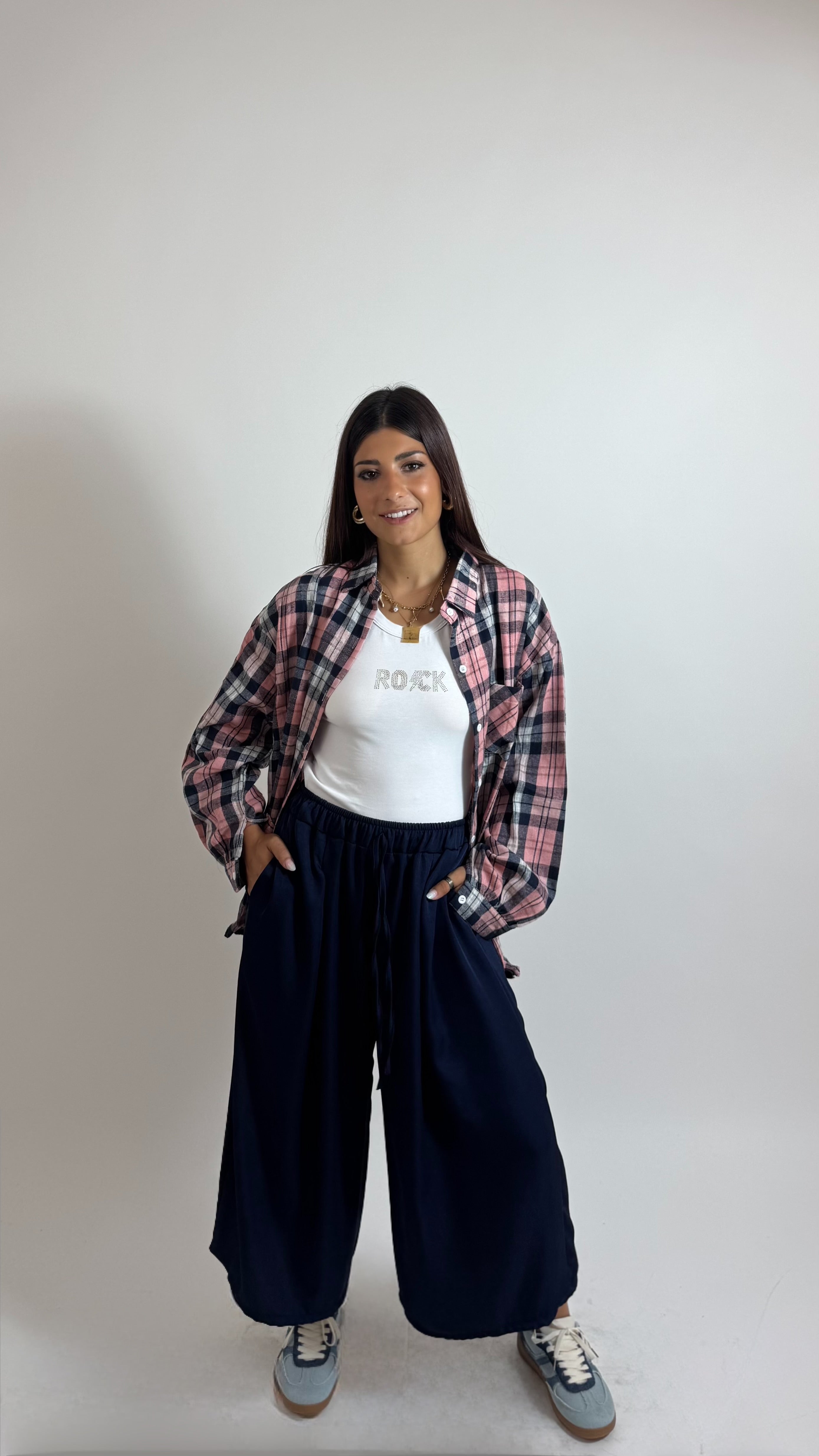 Pantalone Soft Capri Blu