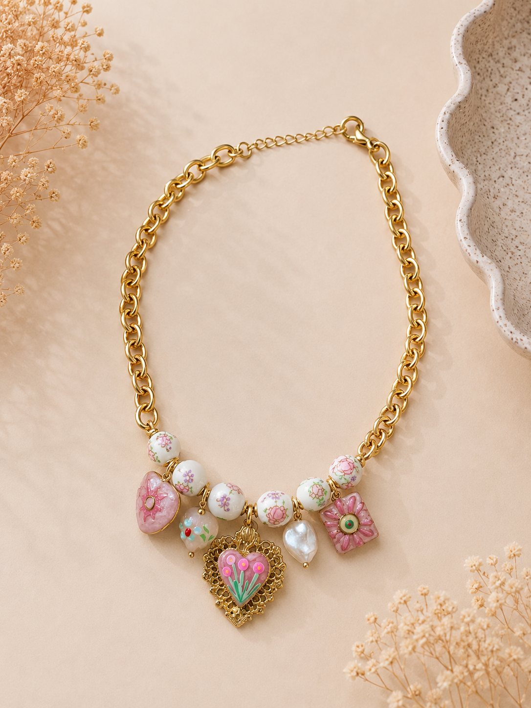 Collana Cuore Fiorito