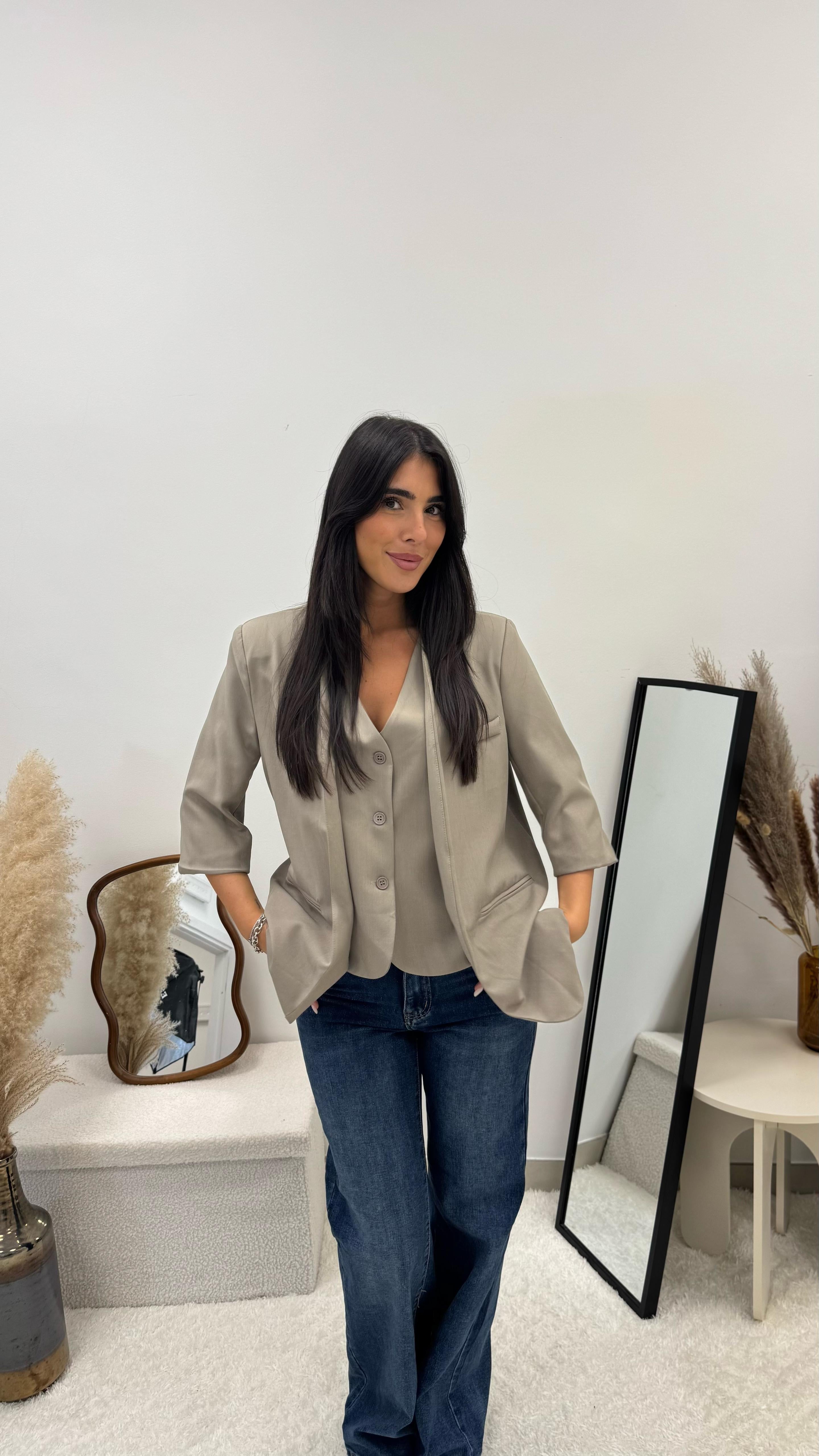 Giacca Old Money Tortora