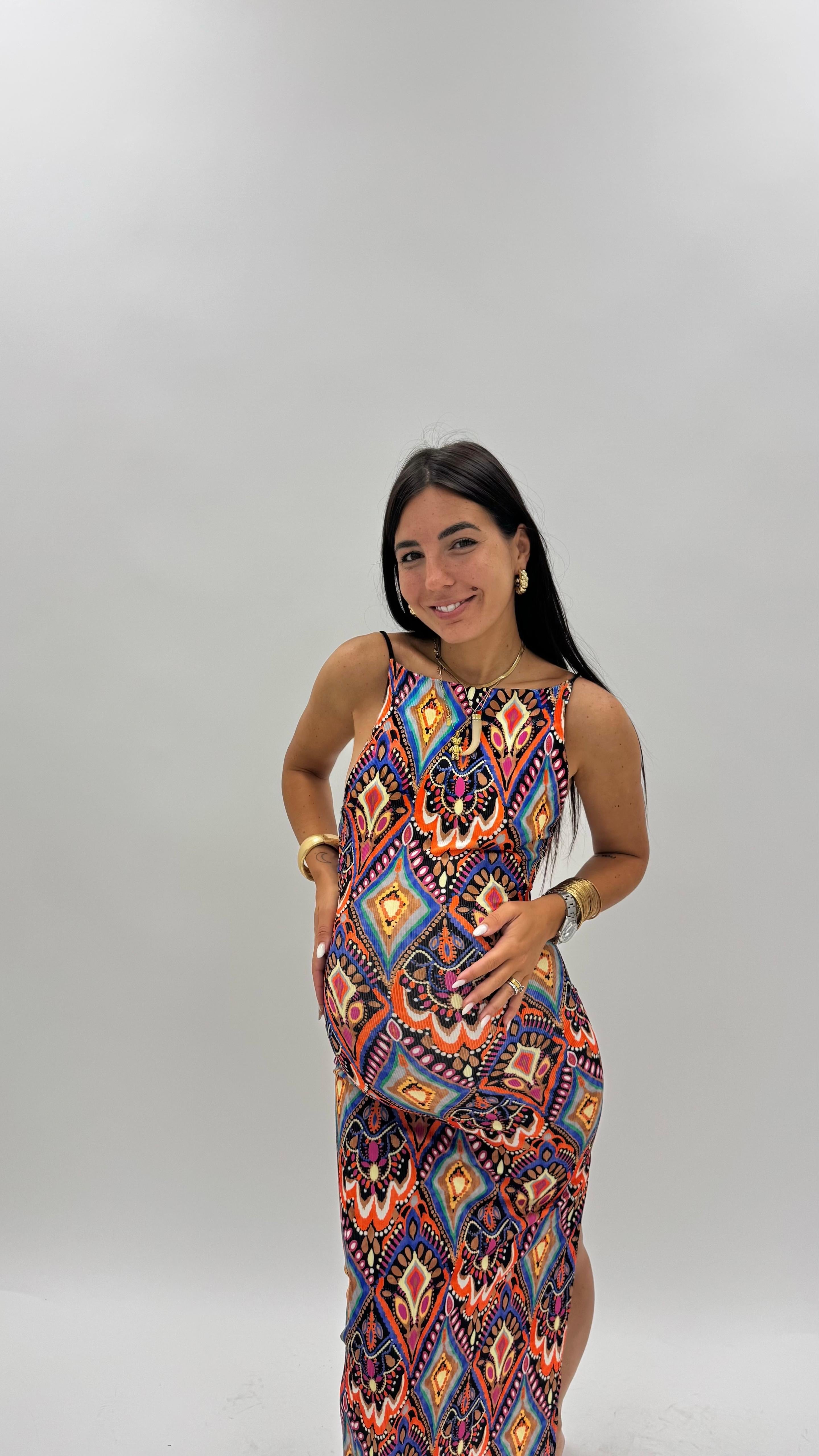 Abito Boho Stampa Black