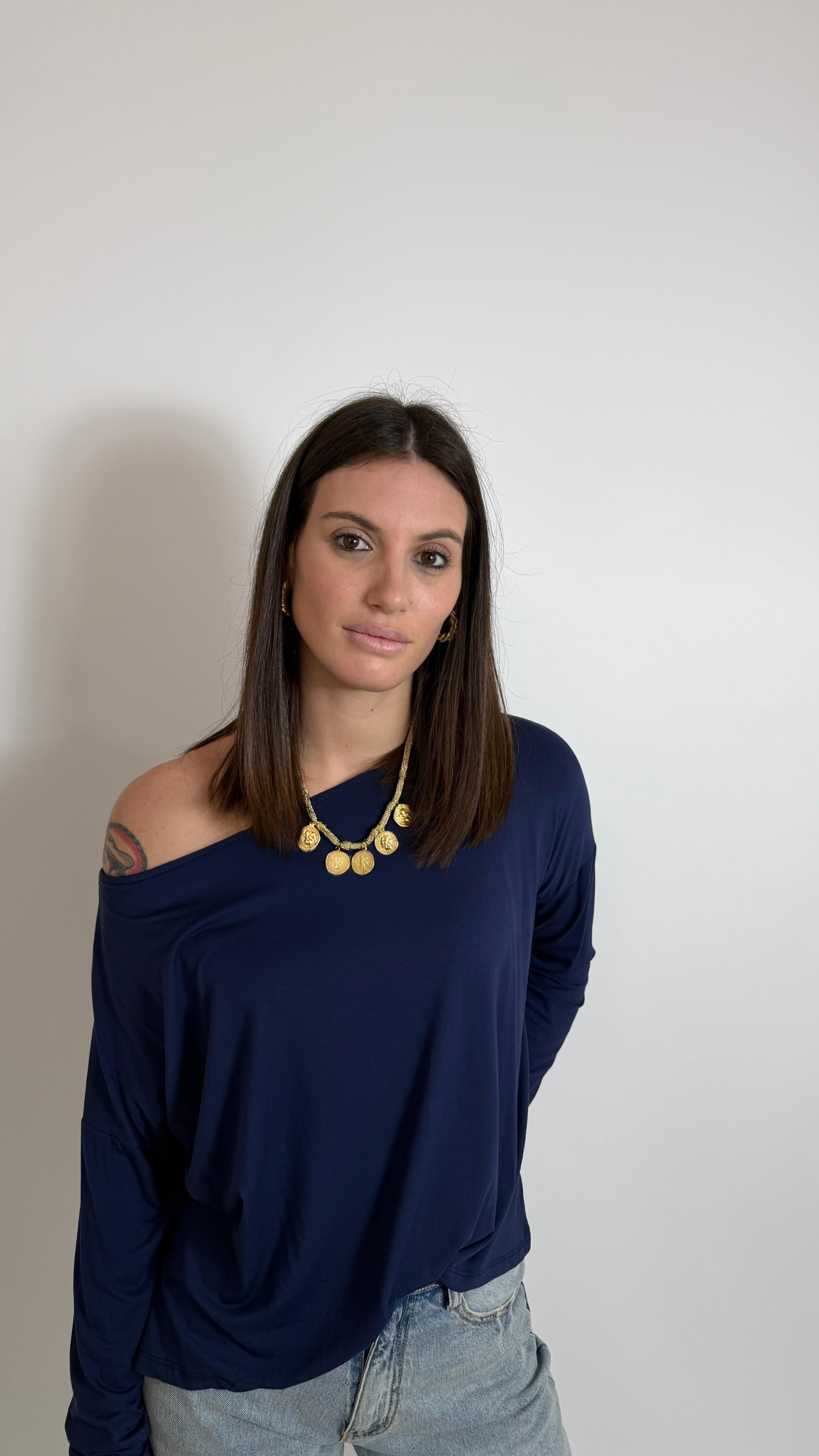 Maglia Kim Oversize Blu Notte