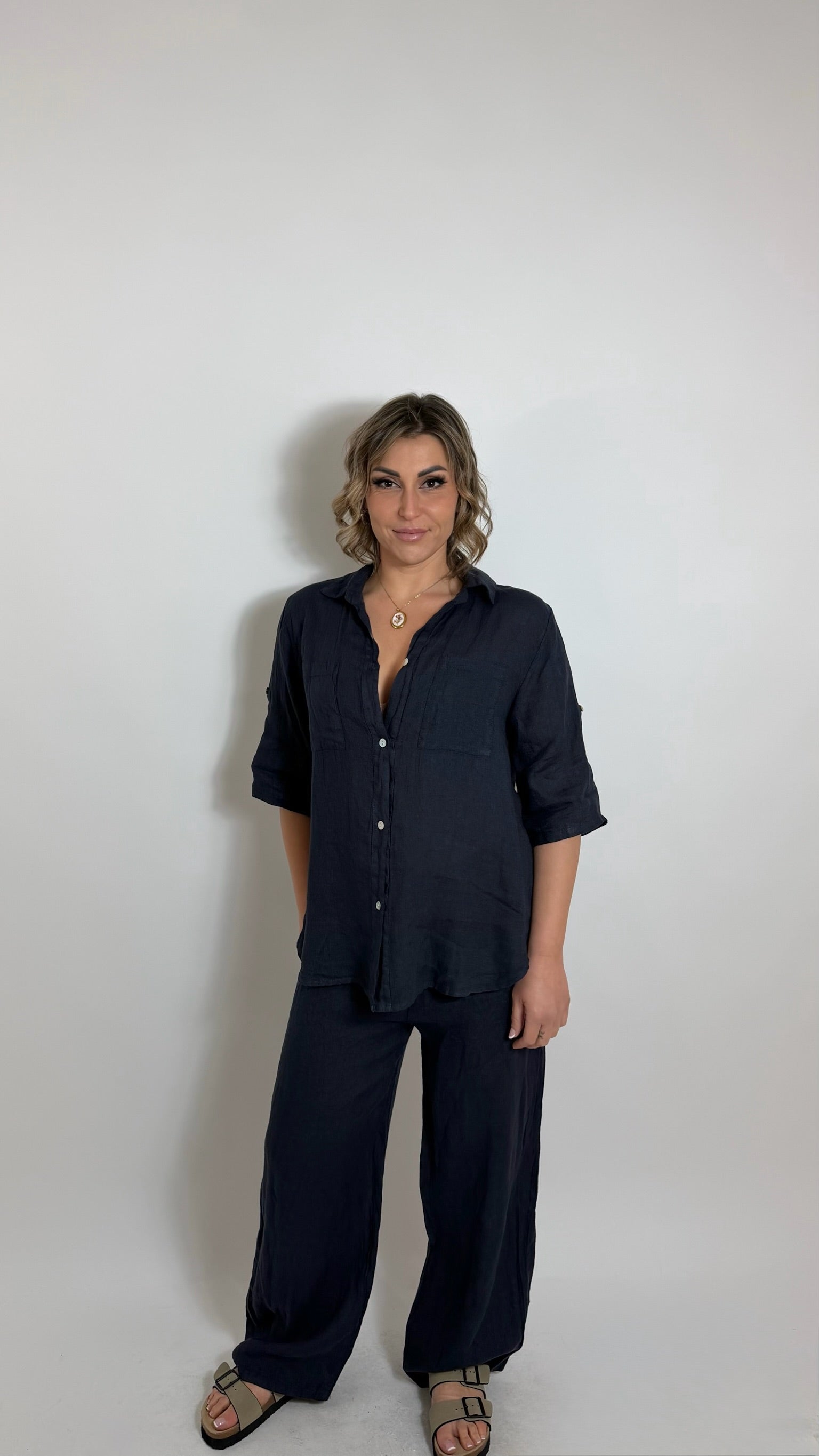 Pantalone Lino Blu