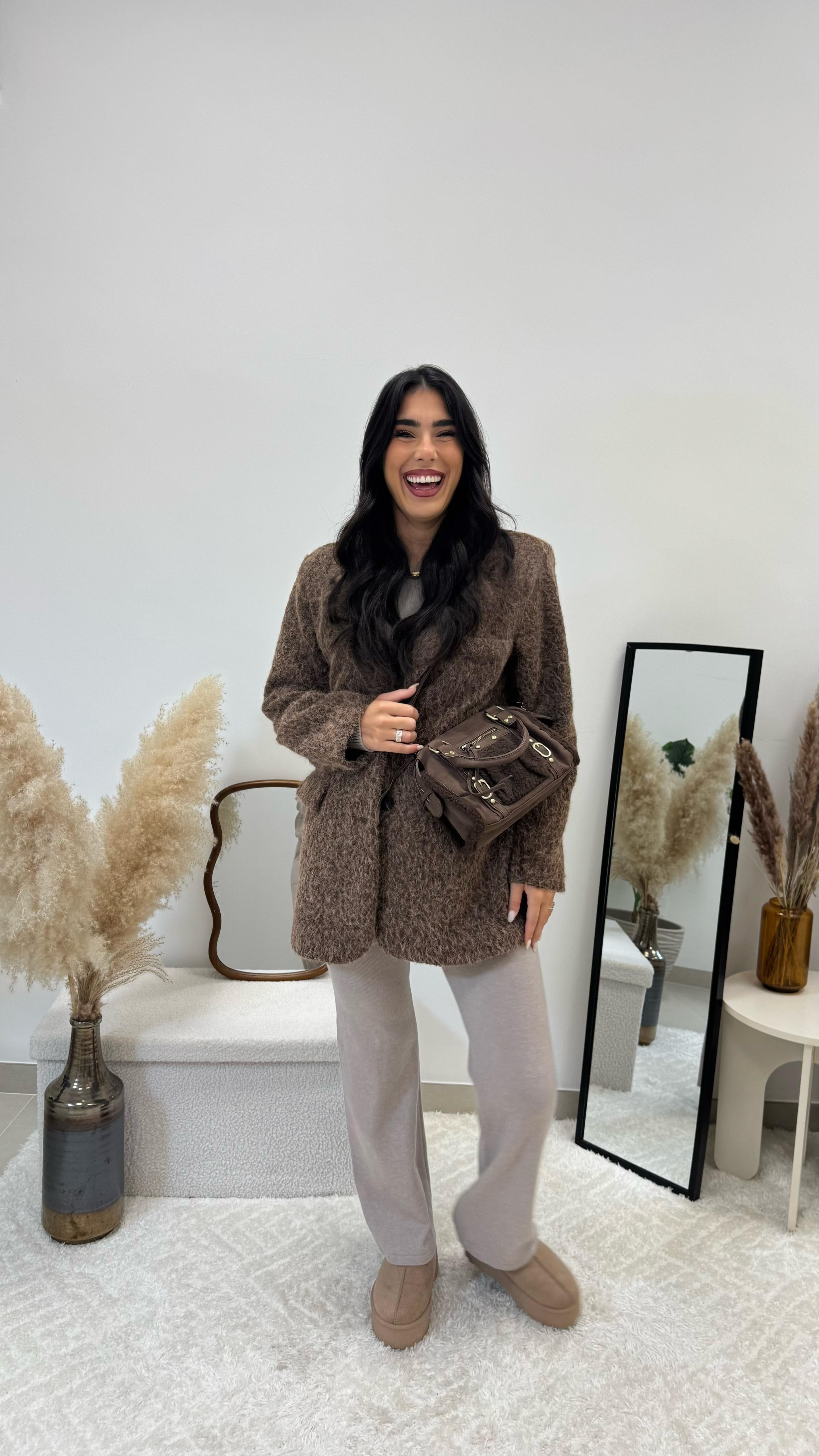 Cozy Coat Simil Teddy Choco