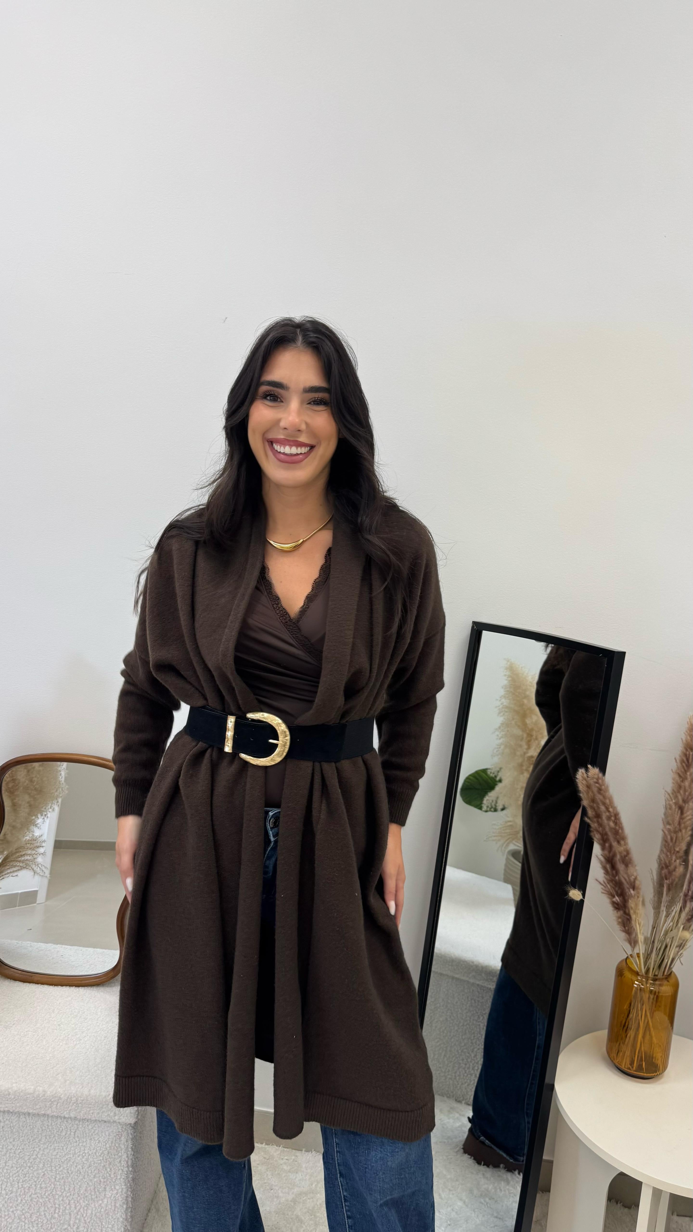 Cardigone Luxury con Cinta Choco