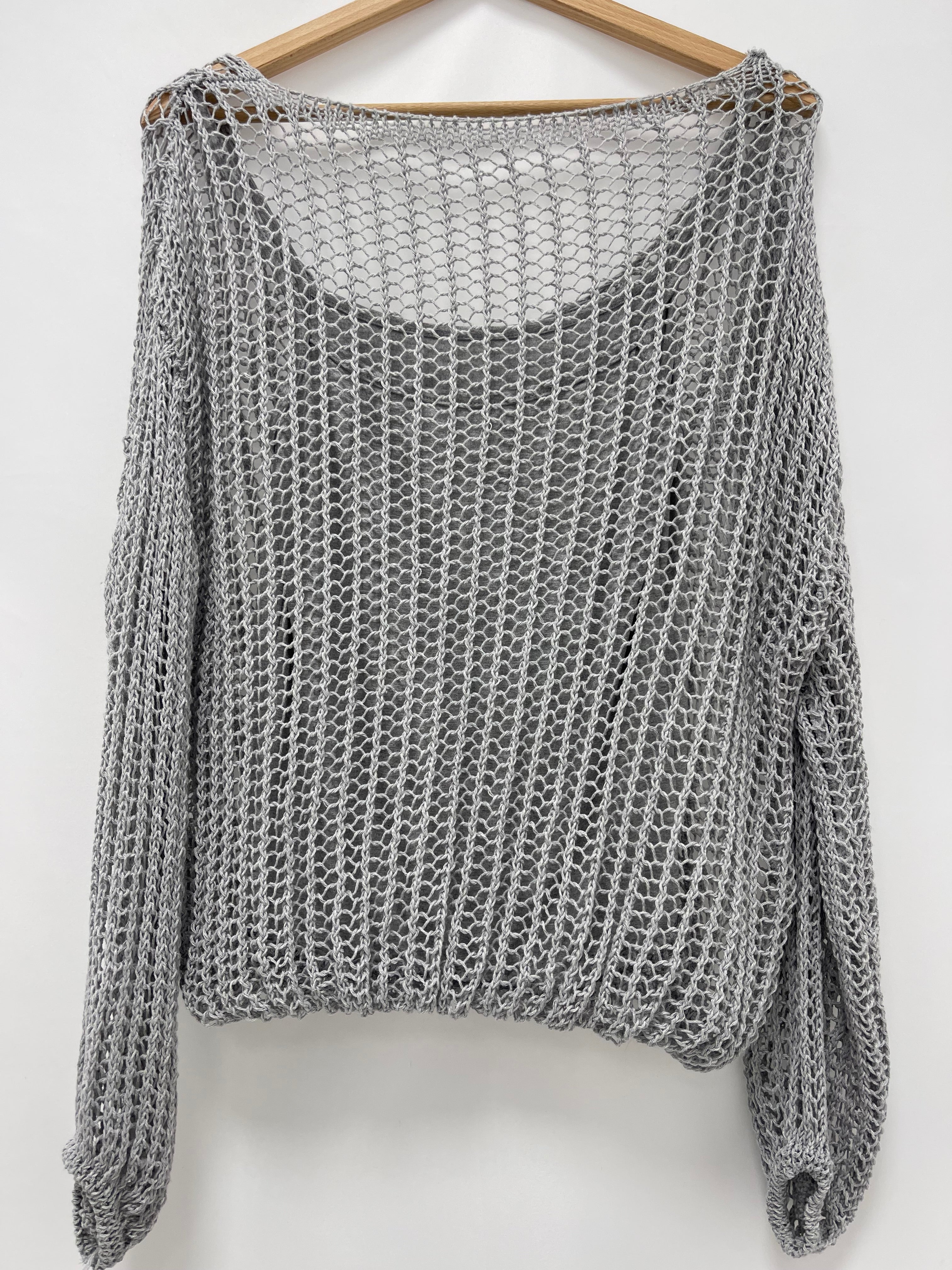 Maglia a rete Grigio Perla canotta inclusa