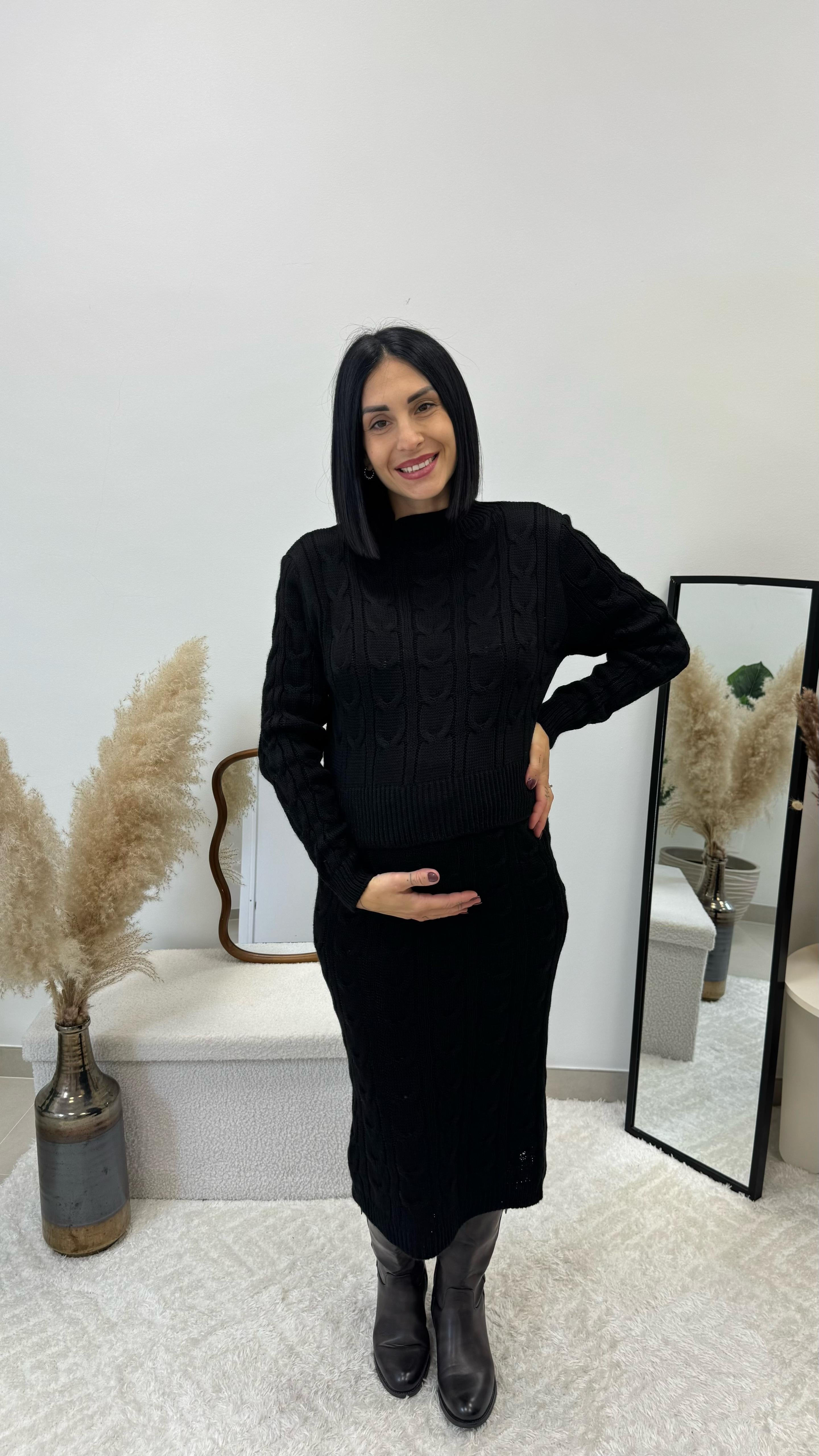 Set Pull e Longuette Treccia Nero