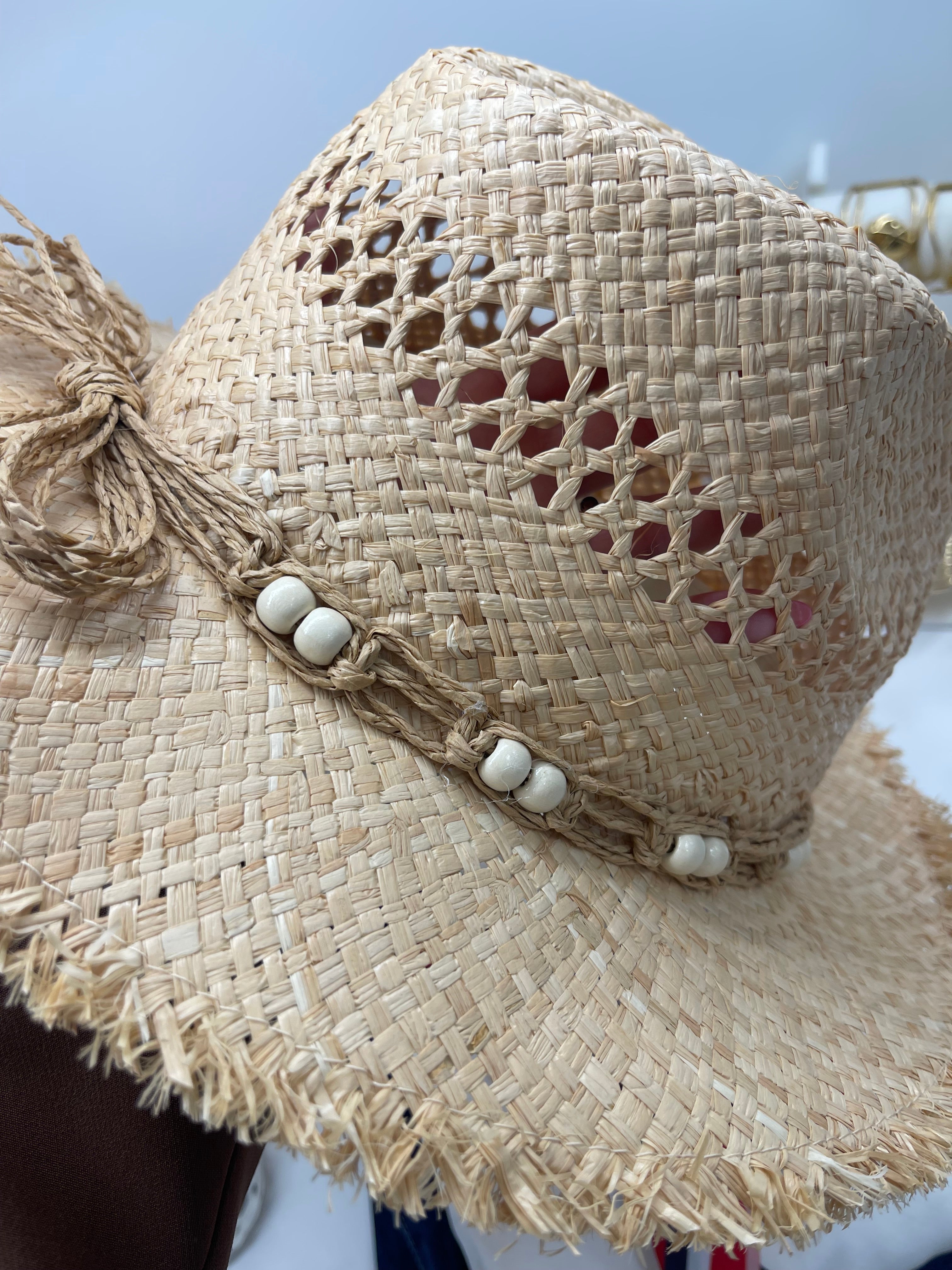 Cappello Rafia Fiocco
