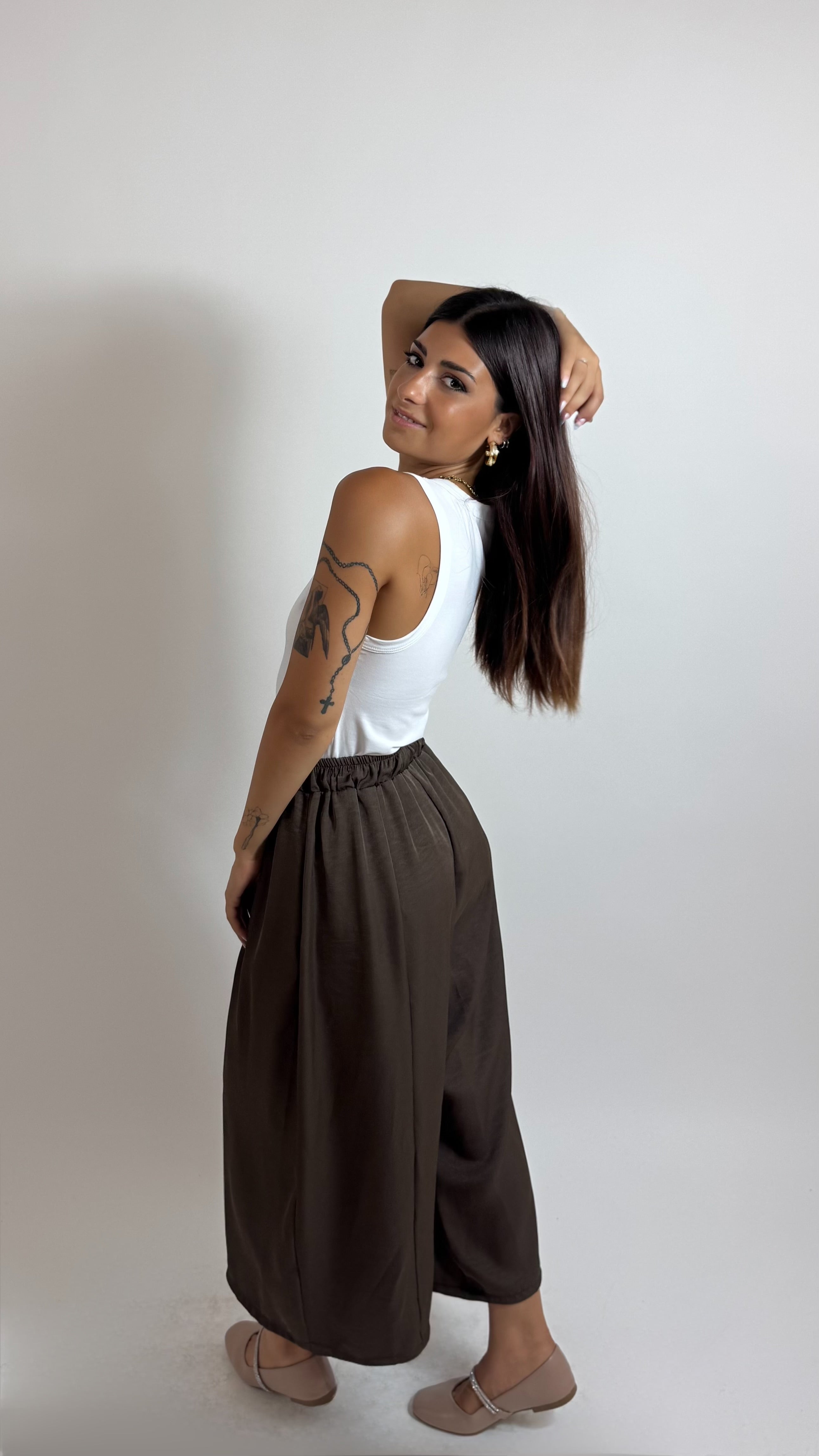Pantalone Soft Capri Choco