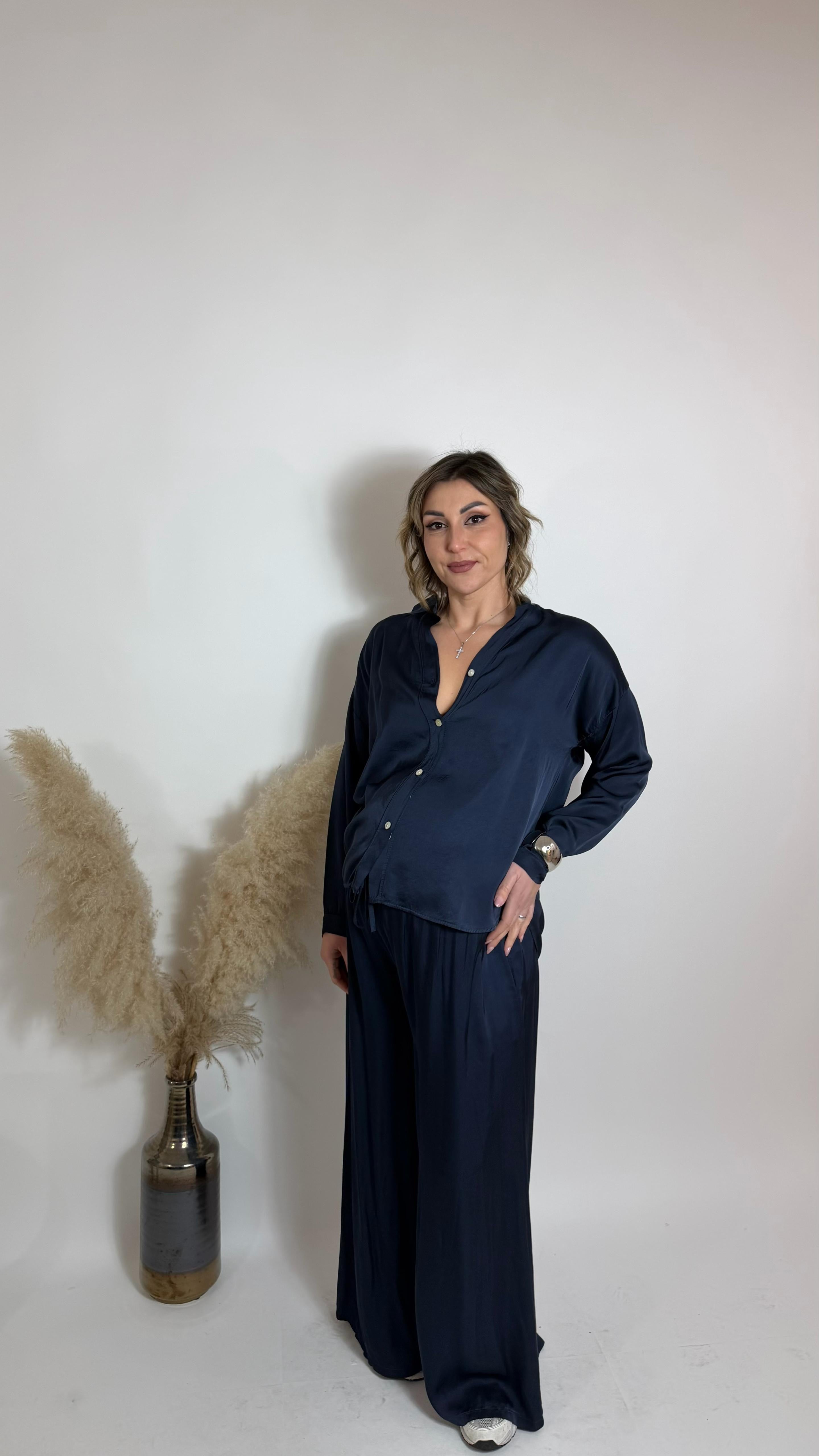 Mix & Match Set - Raso Di Viscosa - Blu Notte