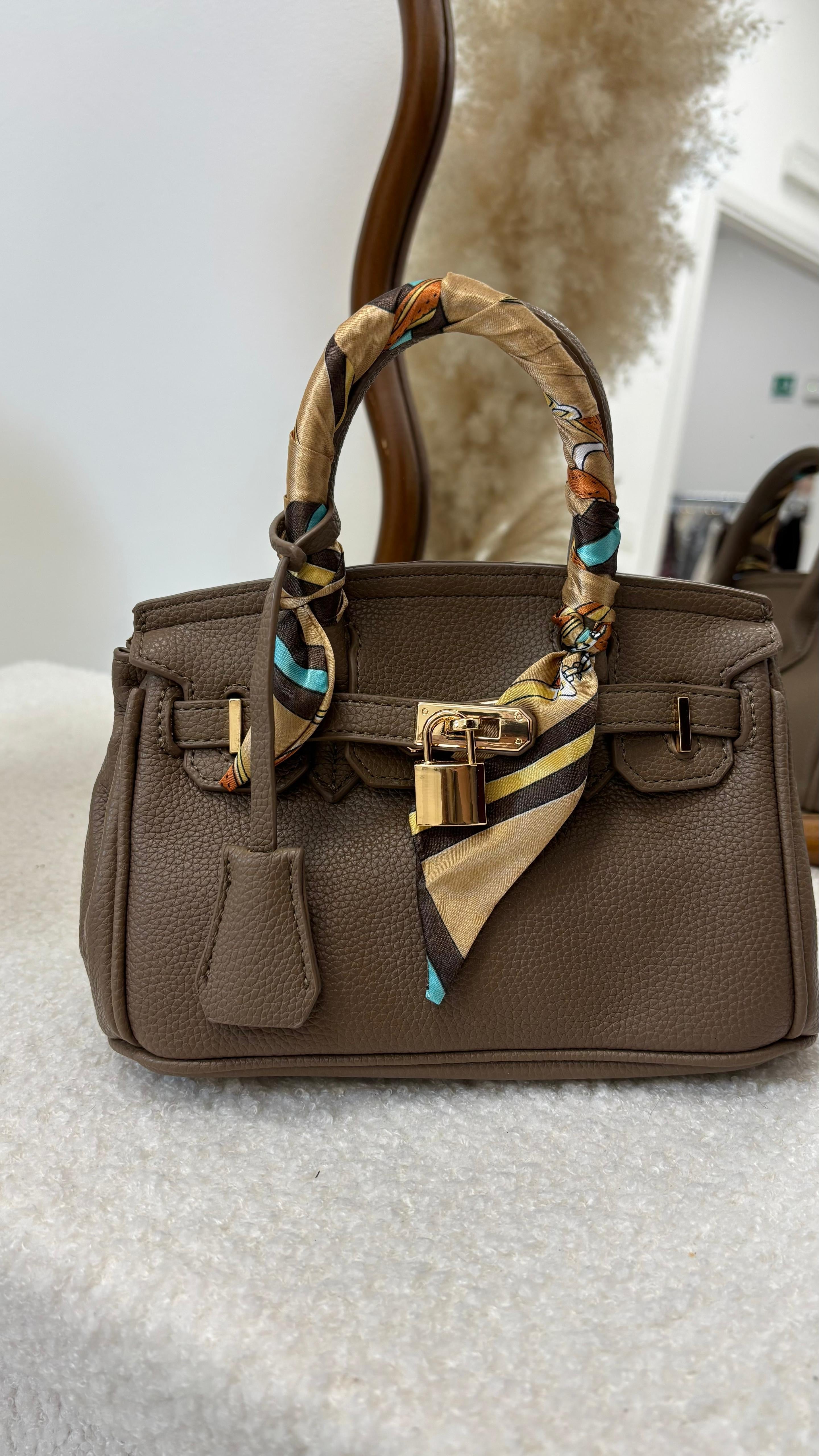 Mini Bag Kelly Foulard Taupe