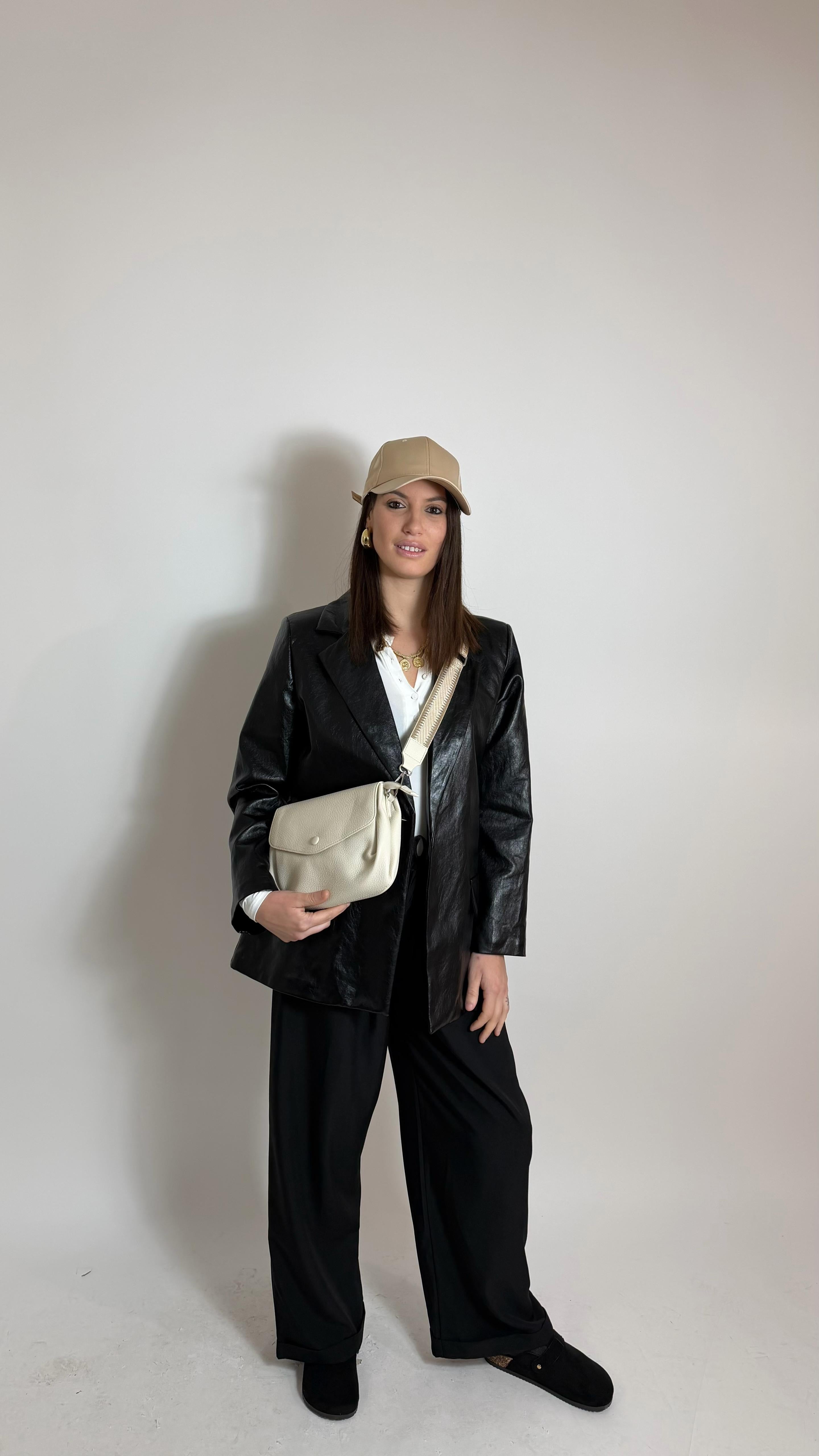 Panta Coulisse Strutturato Nero