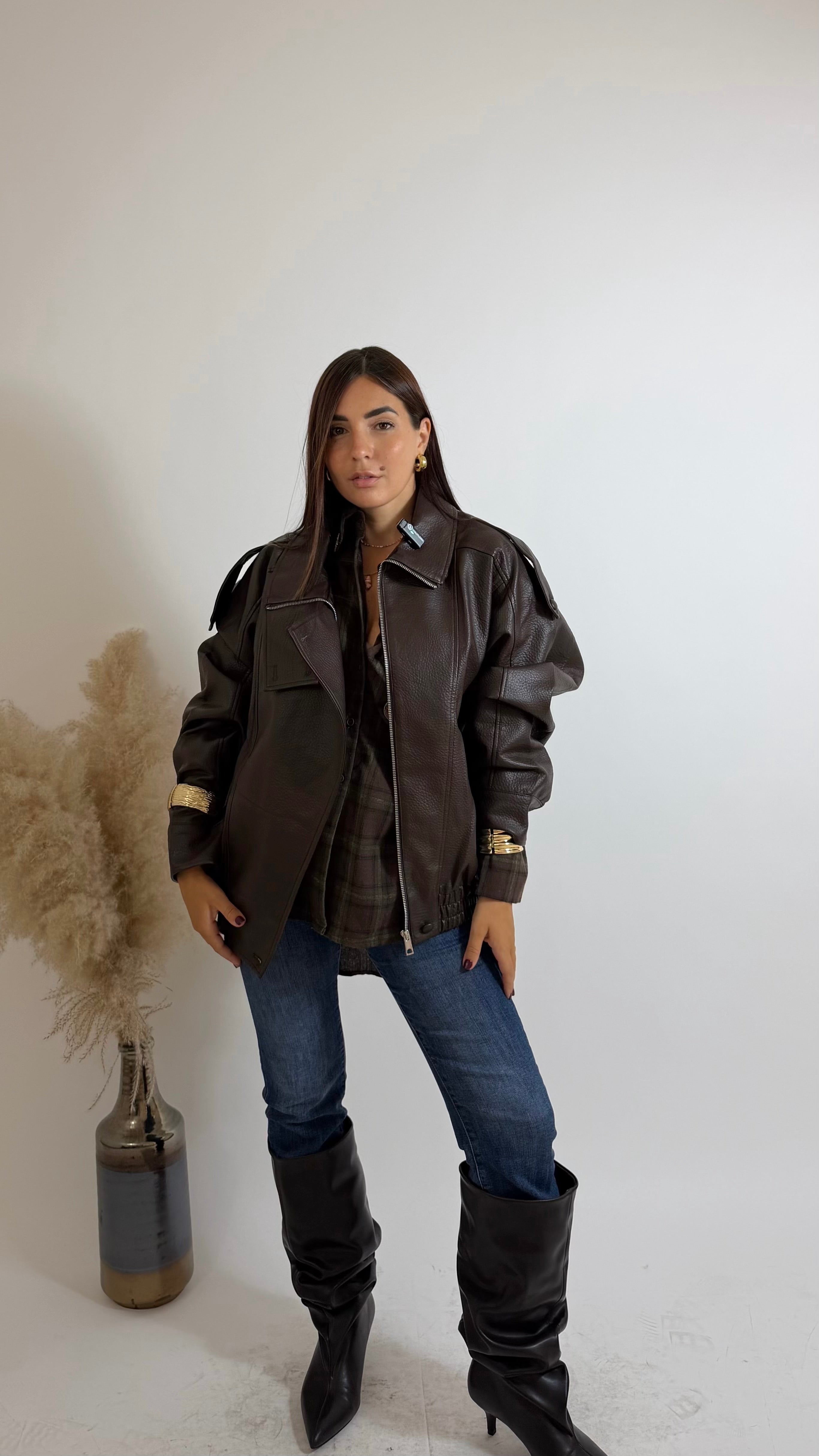 Bomber Over Ecopelle Choco