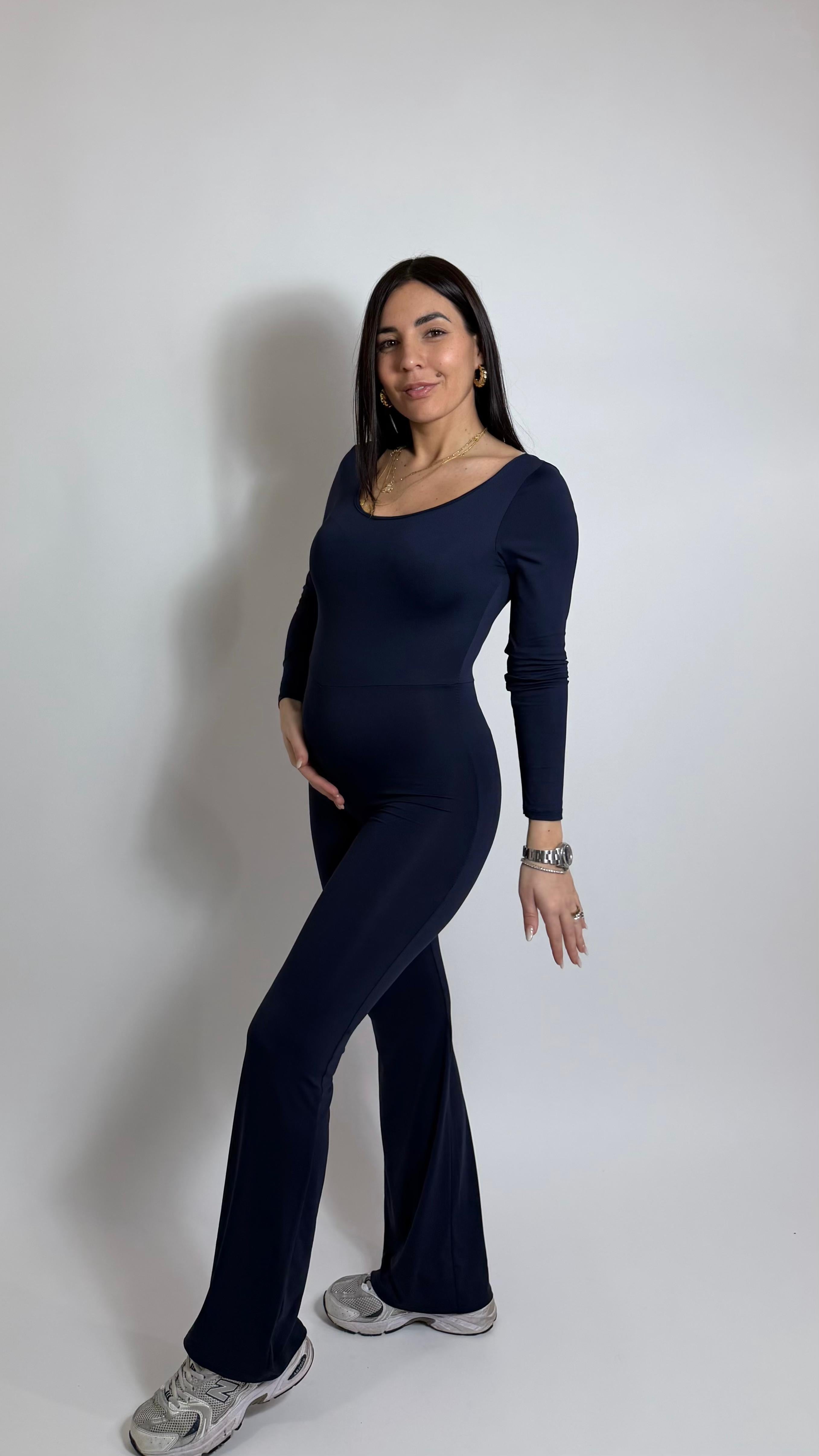 Jumpsuit Second Skin - Flare / Blu Notte