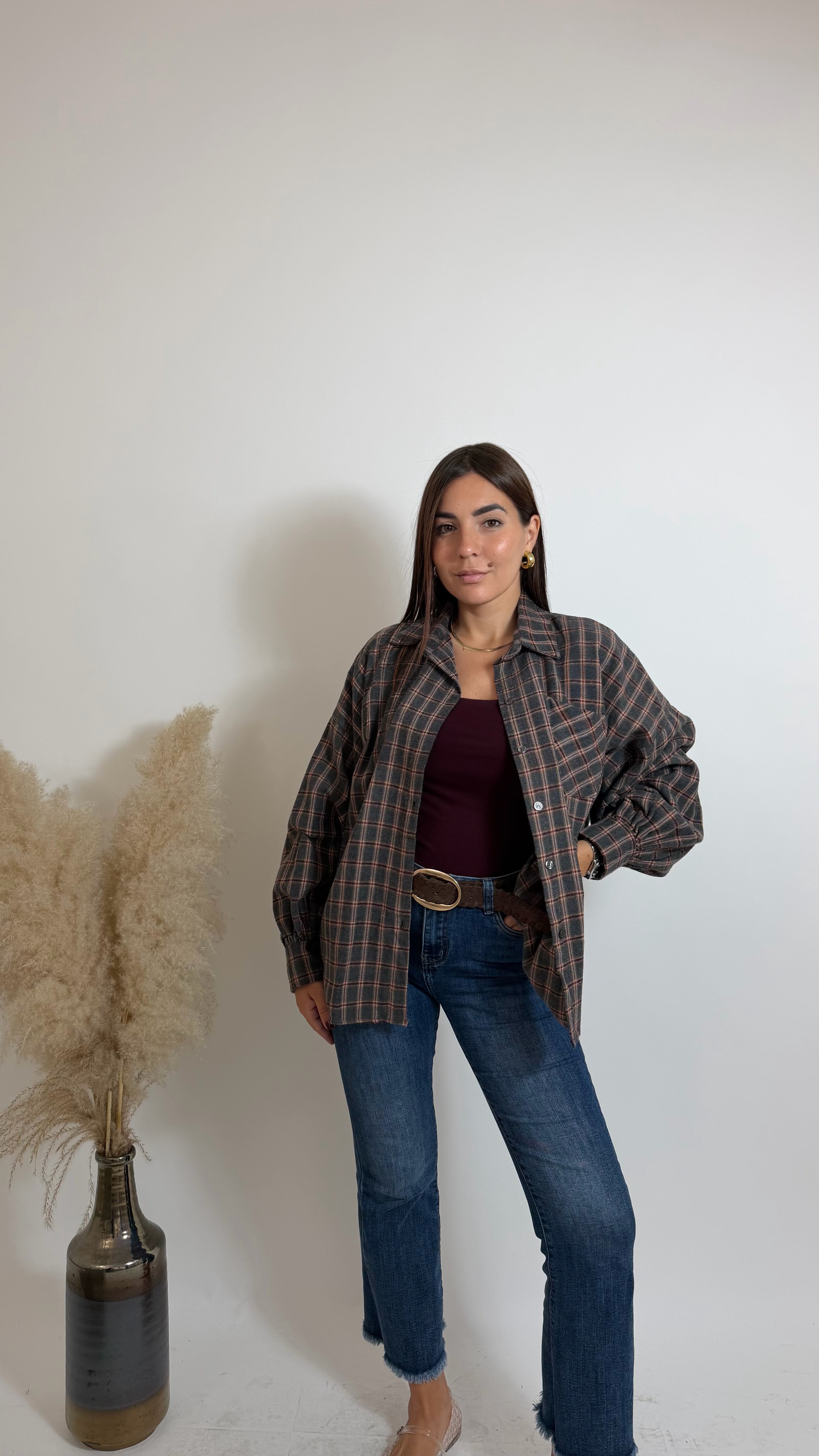 Camicia Check Grey/Red
