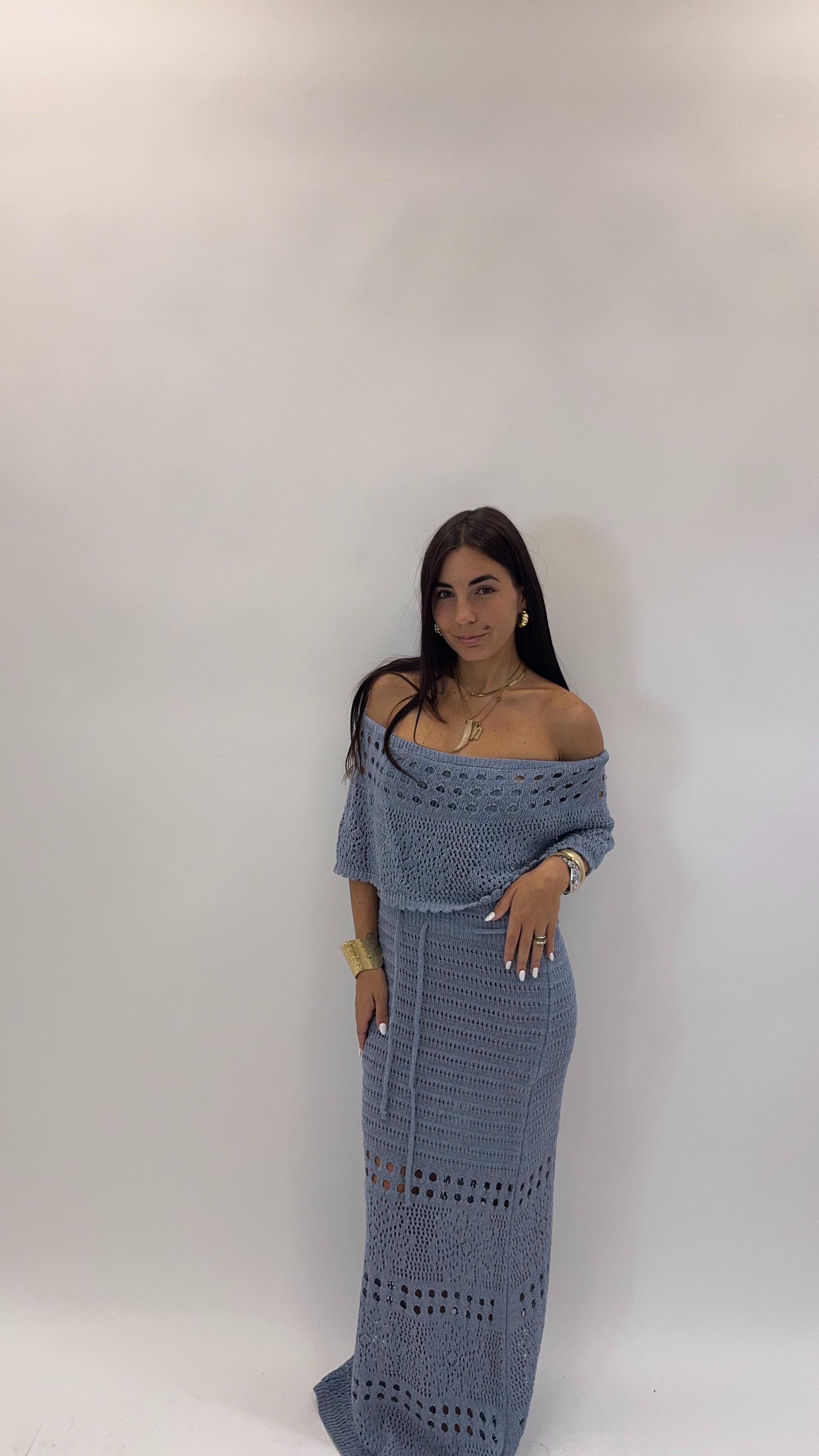Abito Crochet Azzurro Denim