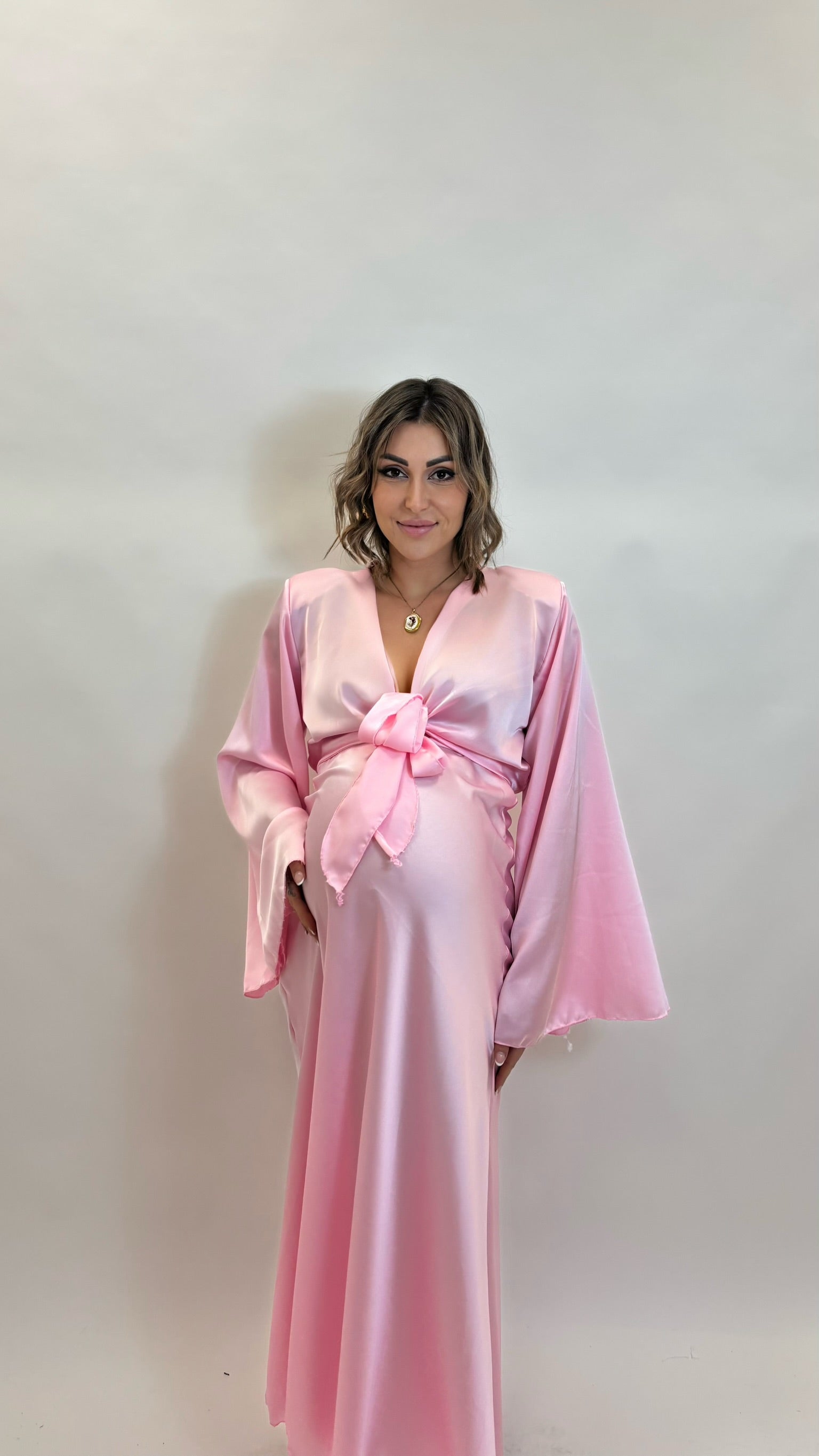 Set Silk Top & Skirt Rosa