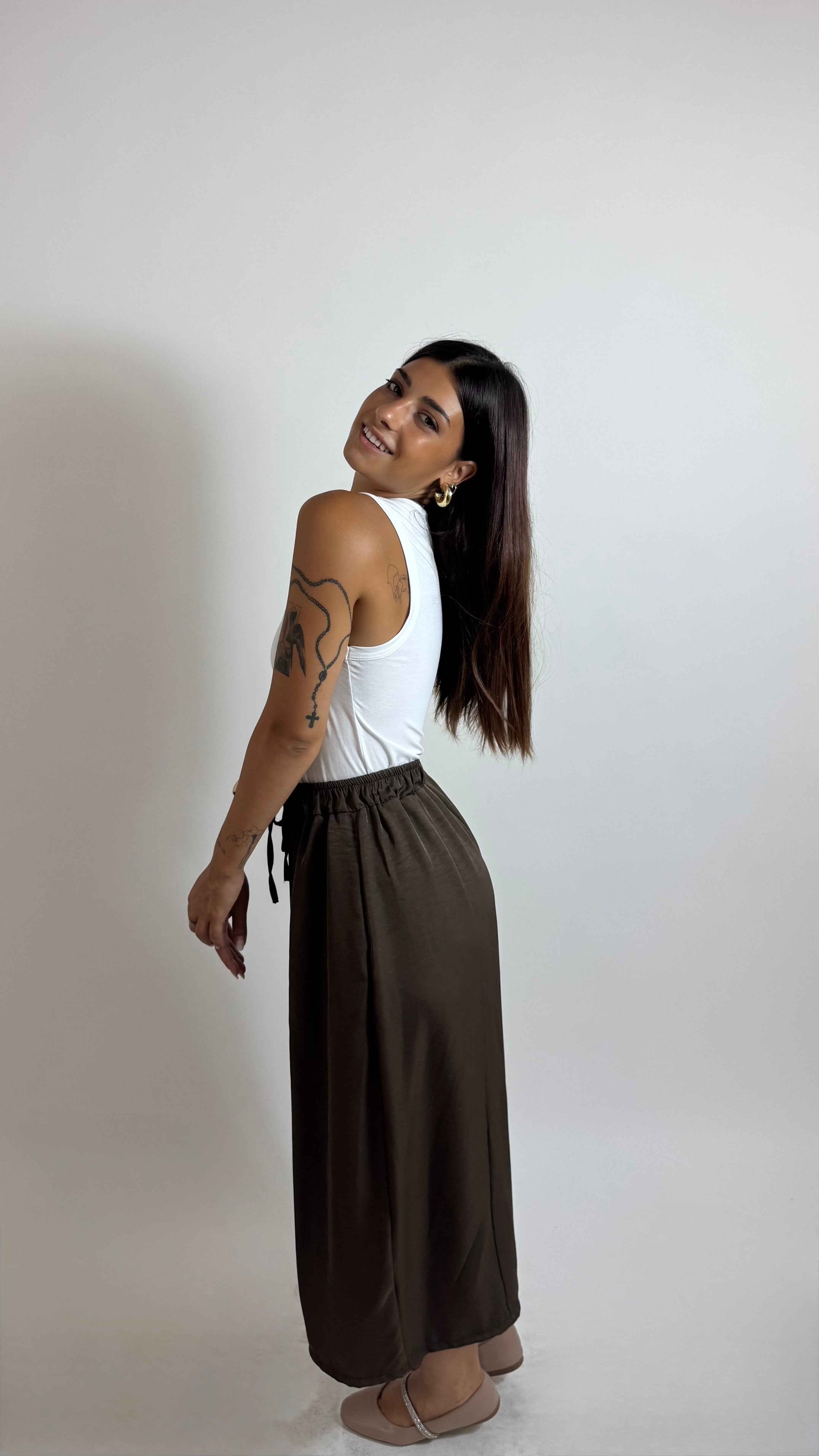Pantalone Soft Capri Choco