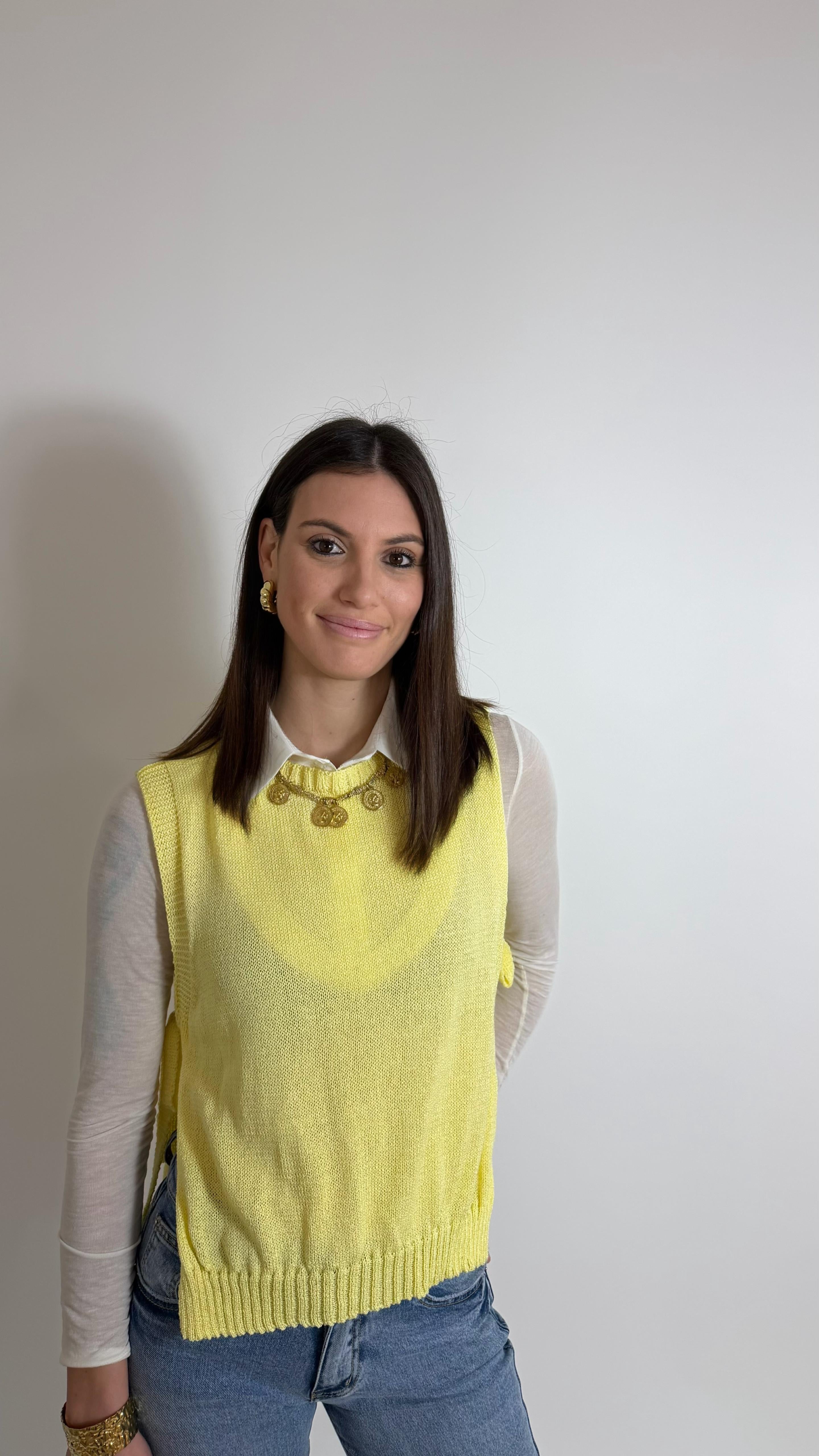 Gilet in filo Giallo Soft