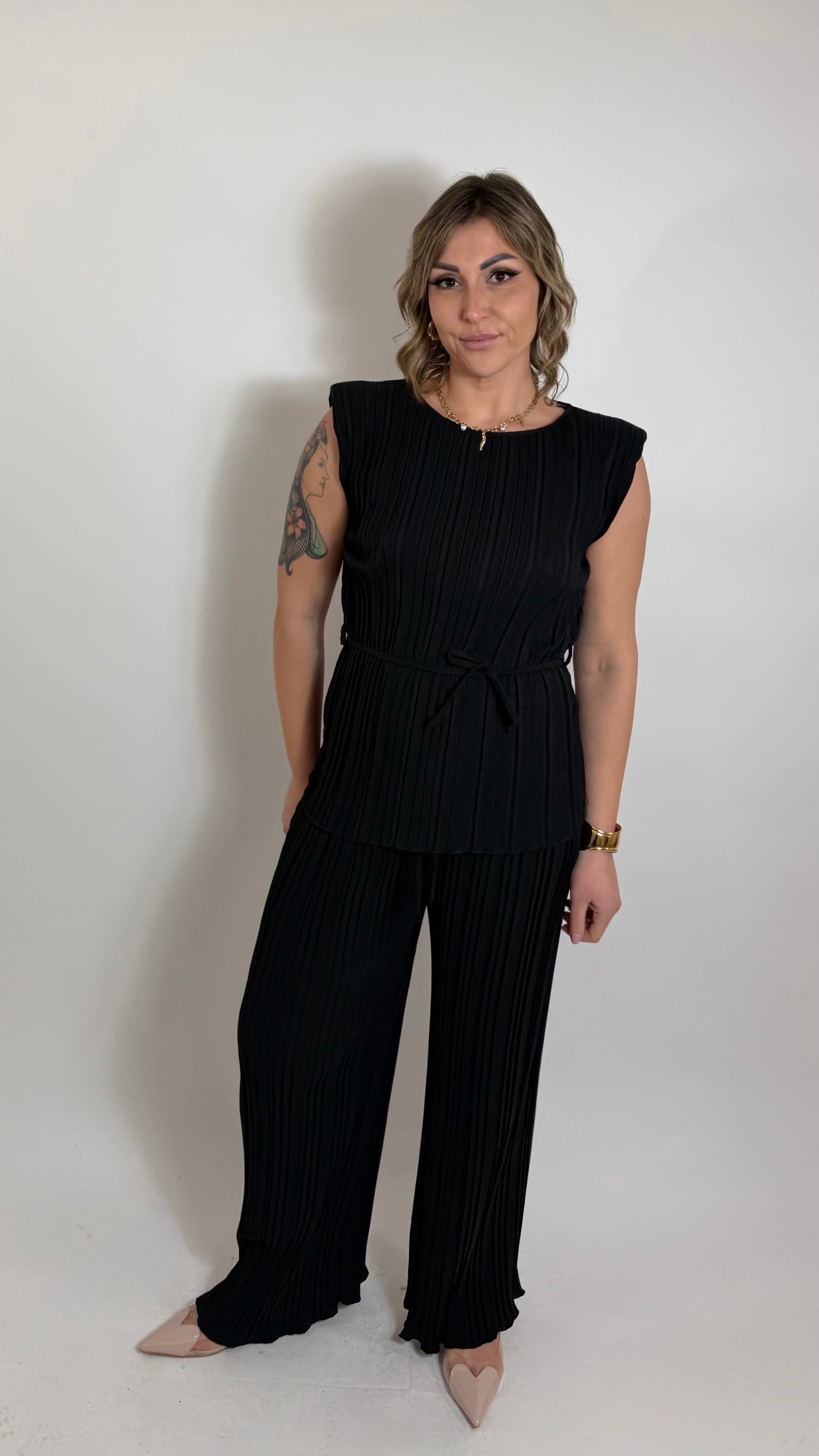 Plissè Couture Set Nero