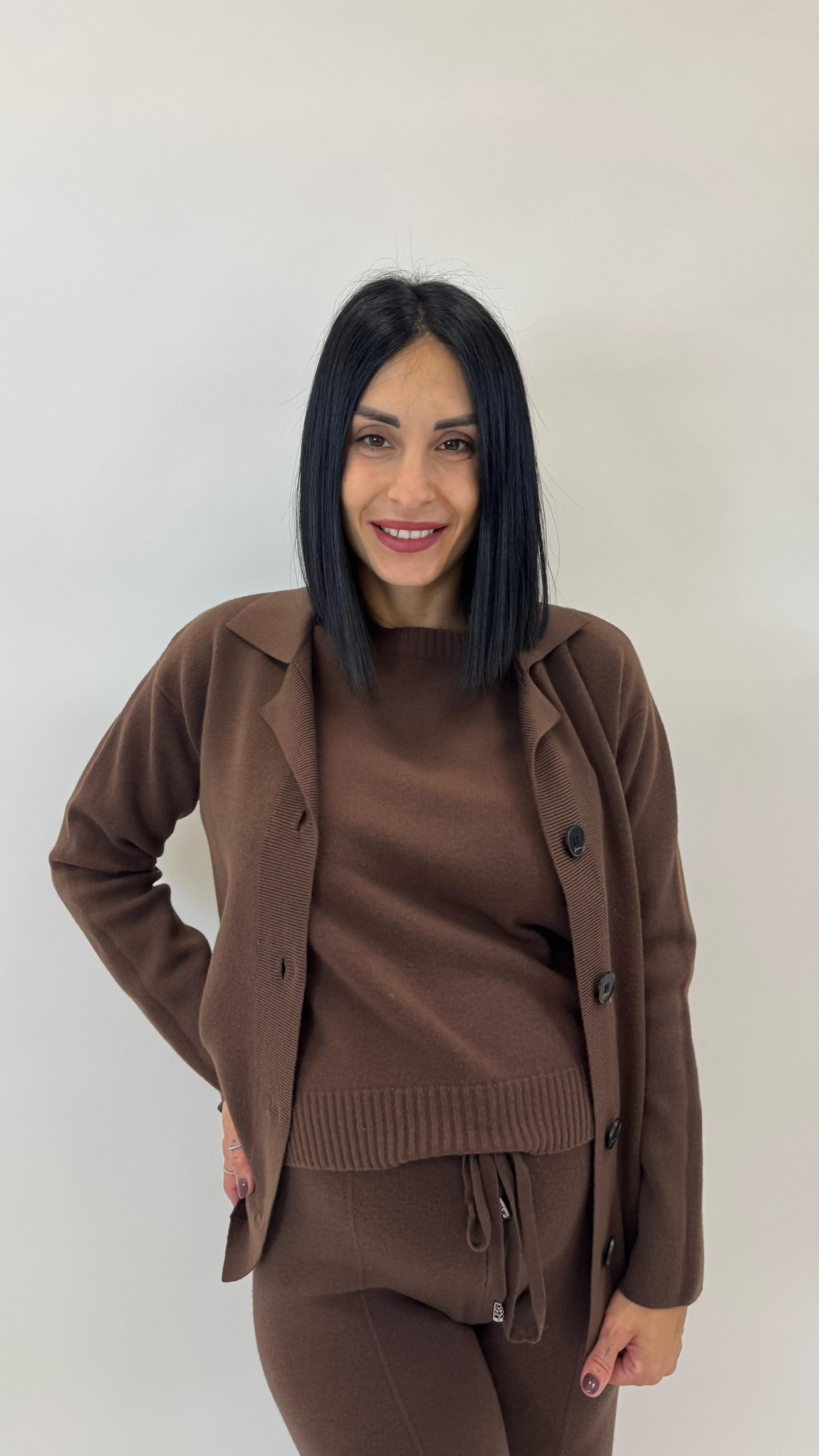 Cardigan Polo Top Quality Choco