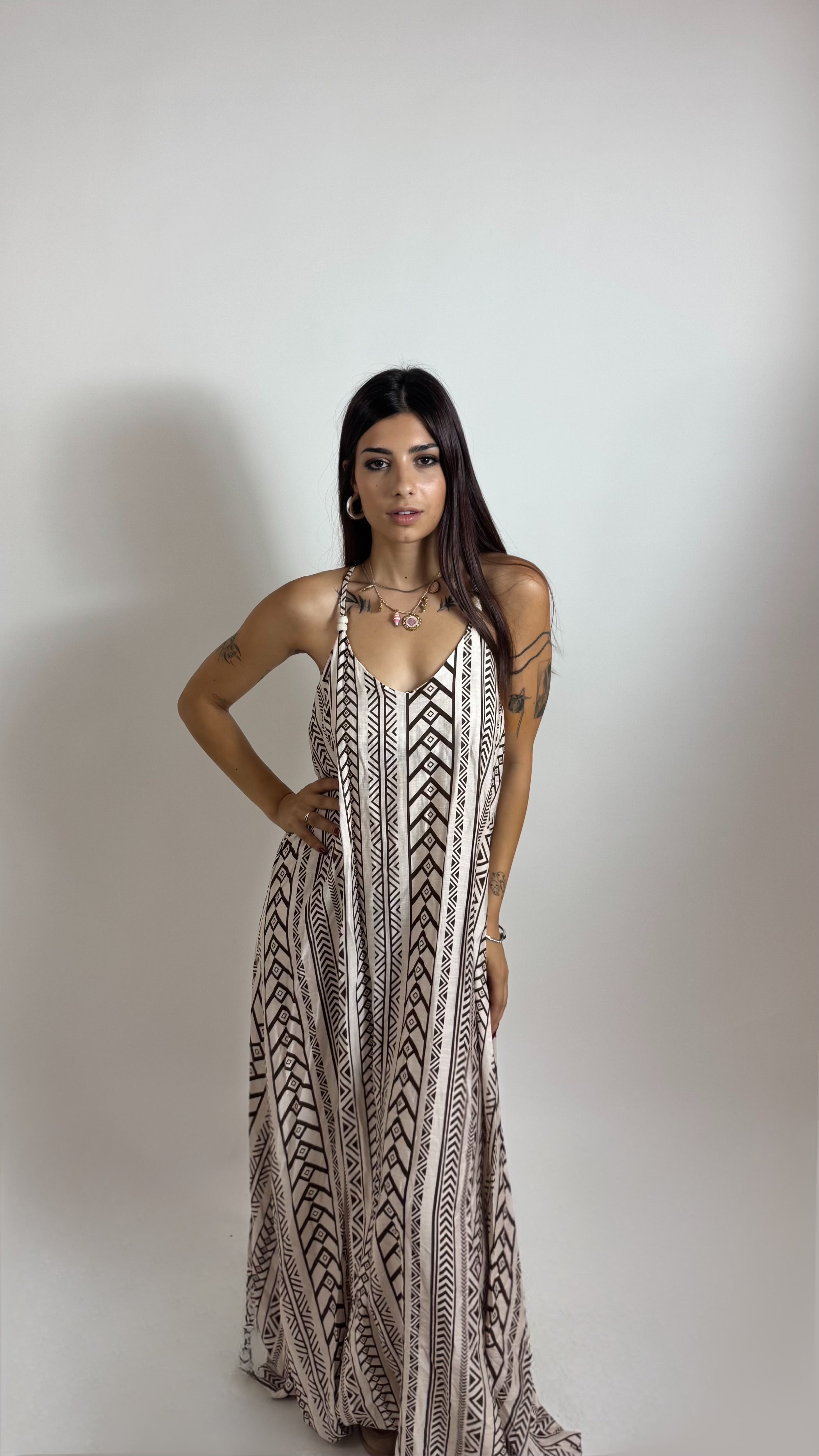 Maxi Dress Tribal Burro/Choco