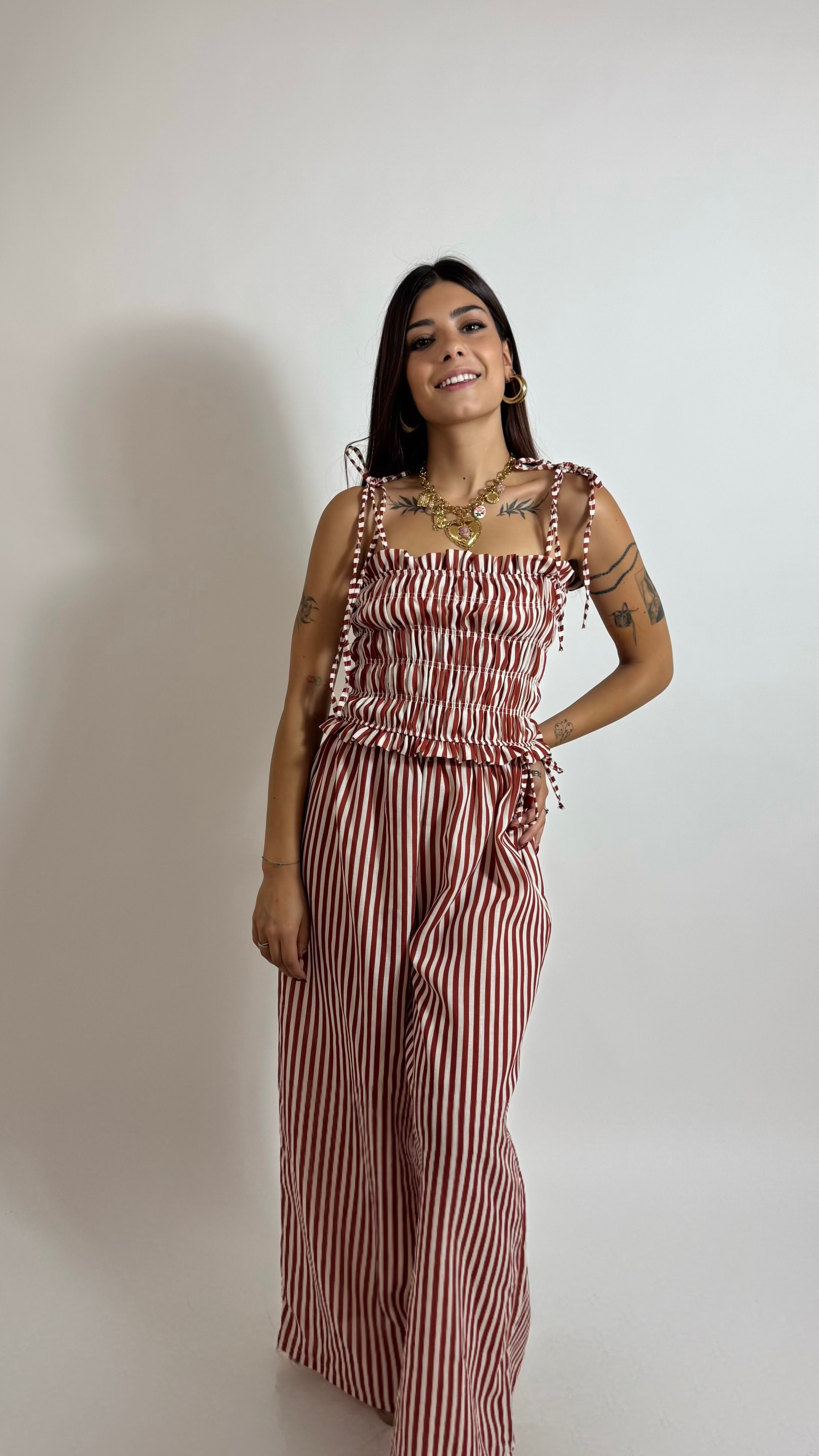 Set Stripe Ruggine/White