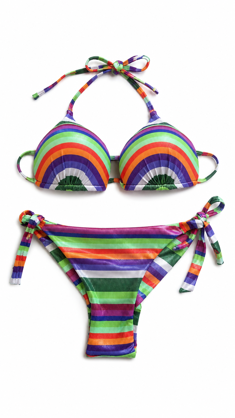 Bikini Glitter Stripe Green