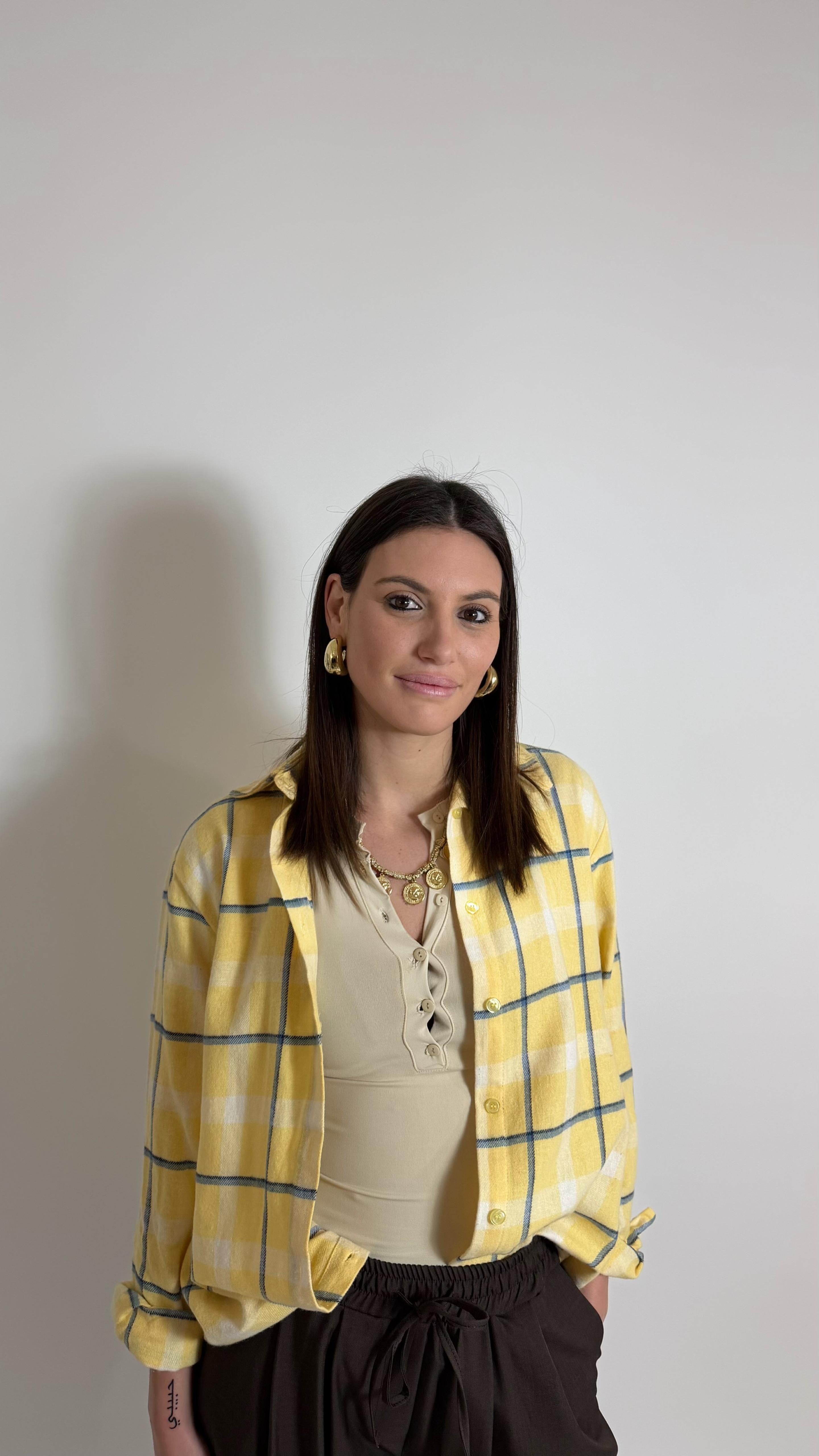 Camicia Quadri Giallo Soft