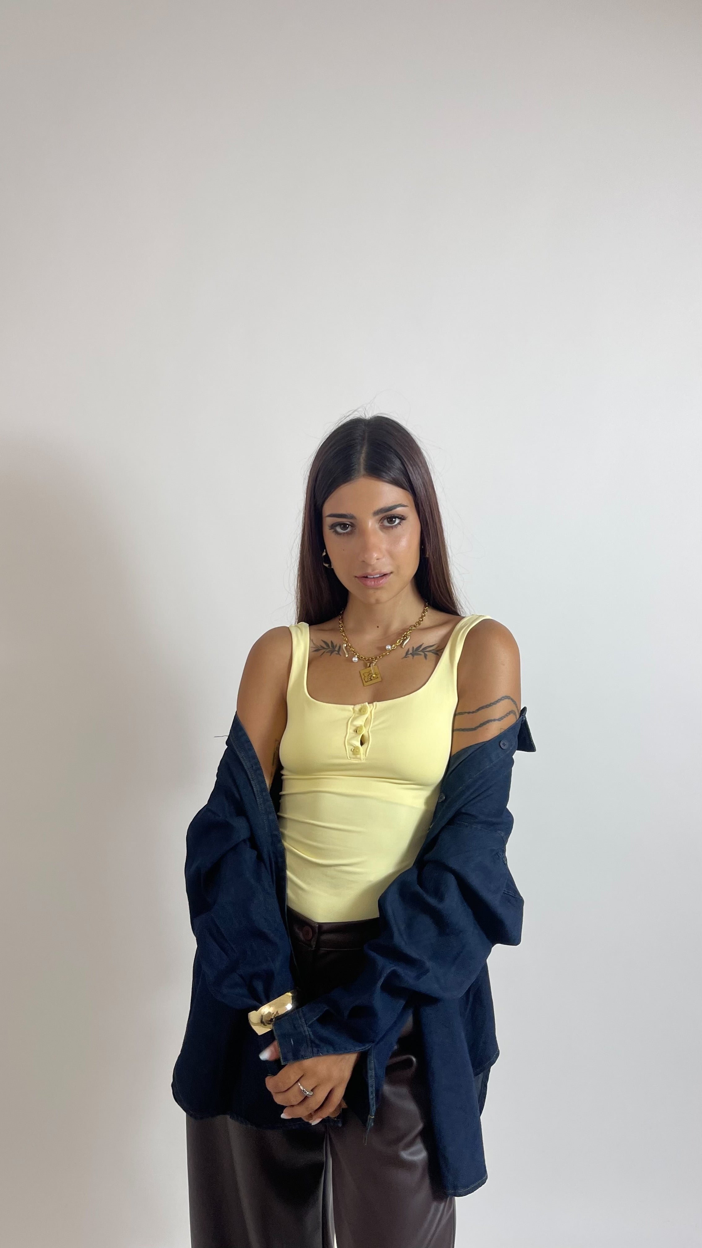 Canotta Button Yellow