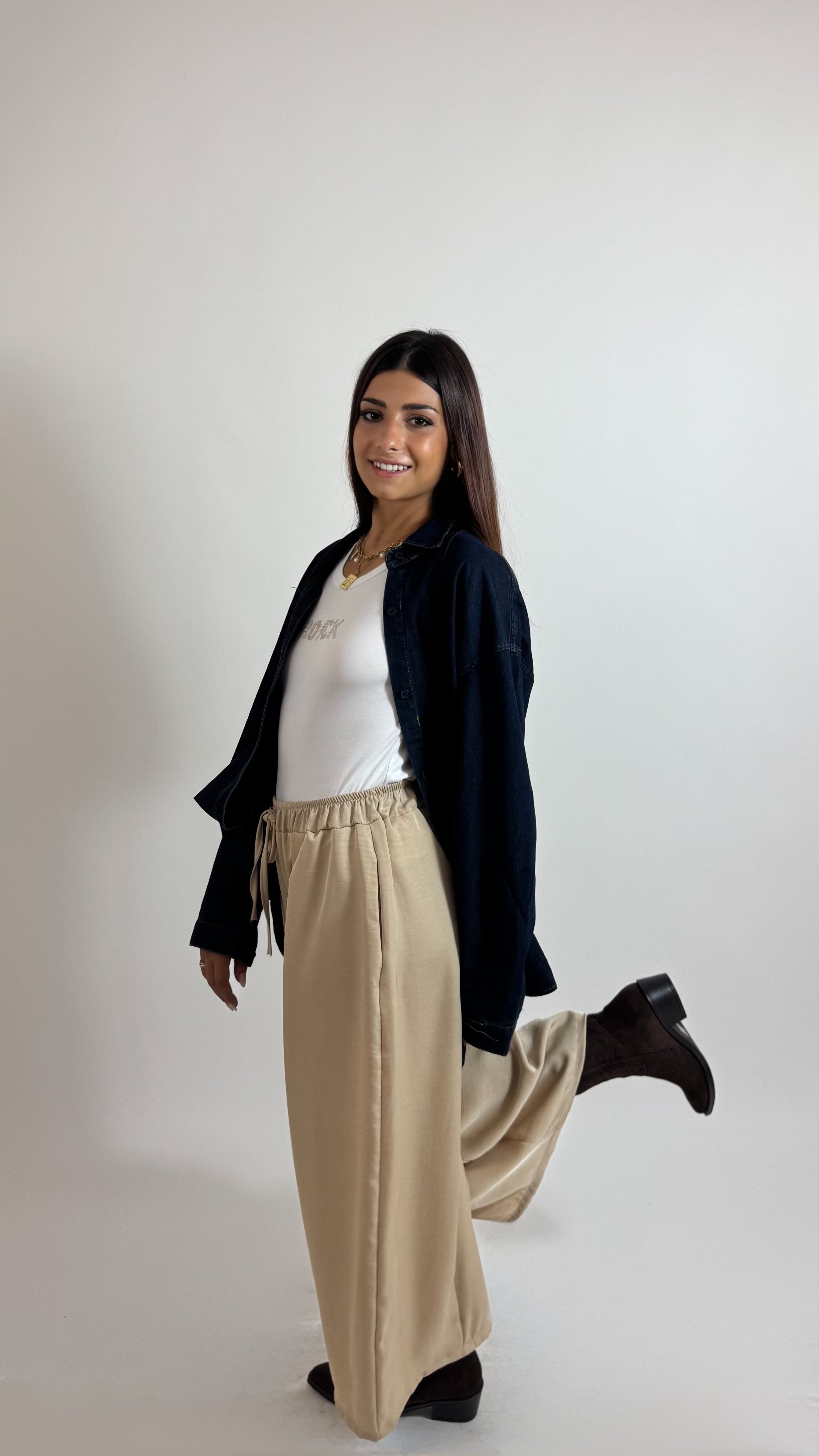 Pantalone Soft Capri Burro