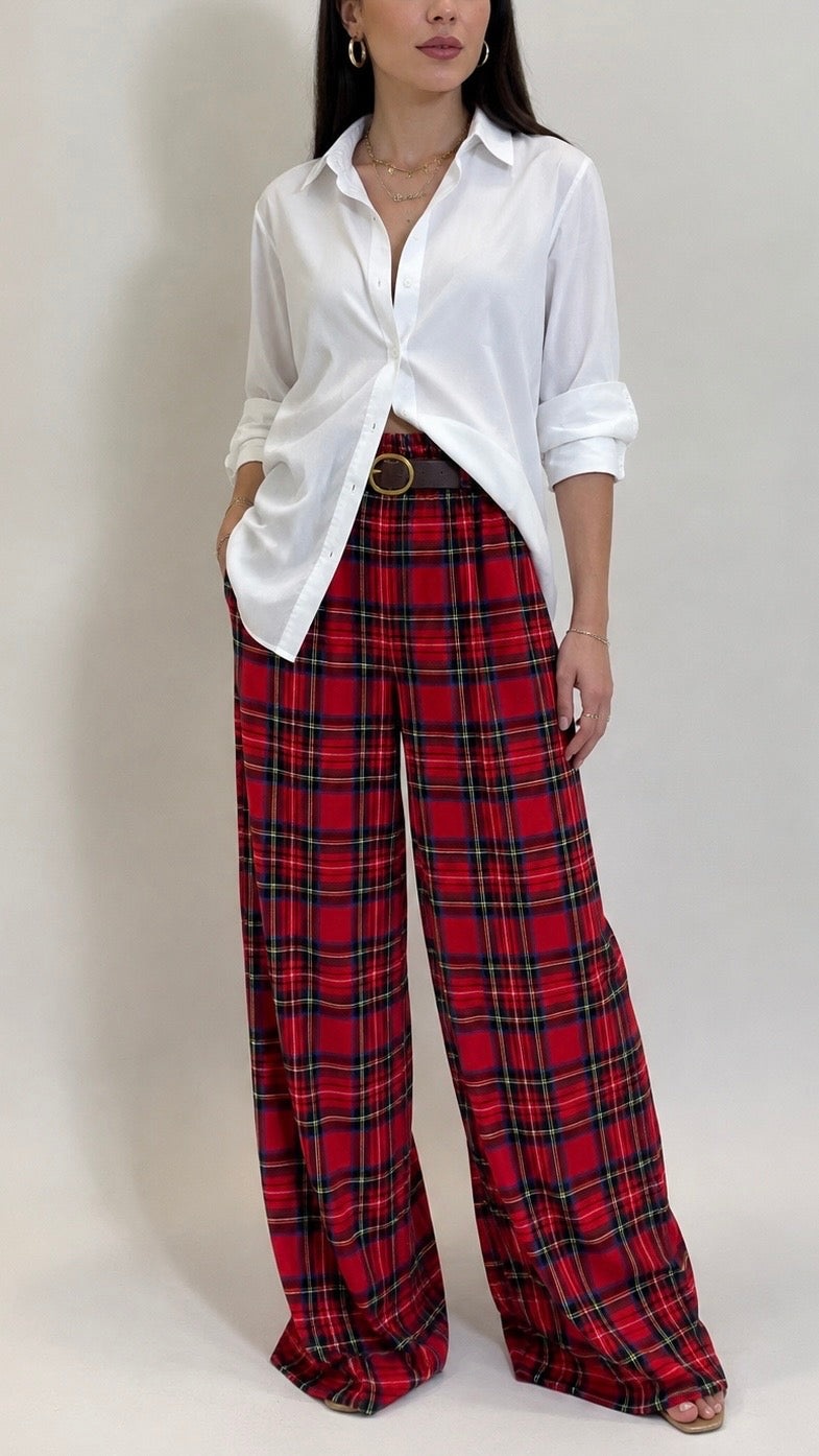 🎄Pantalone Tartan Rosso