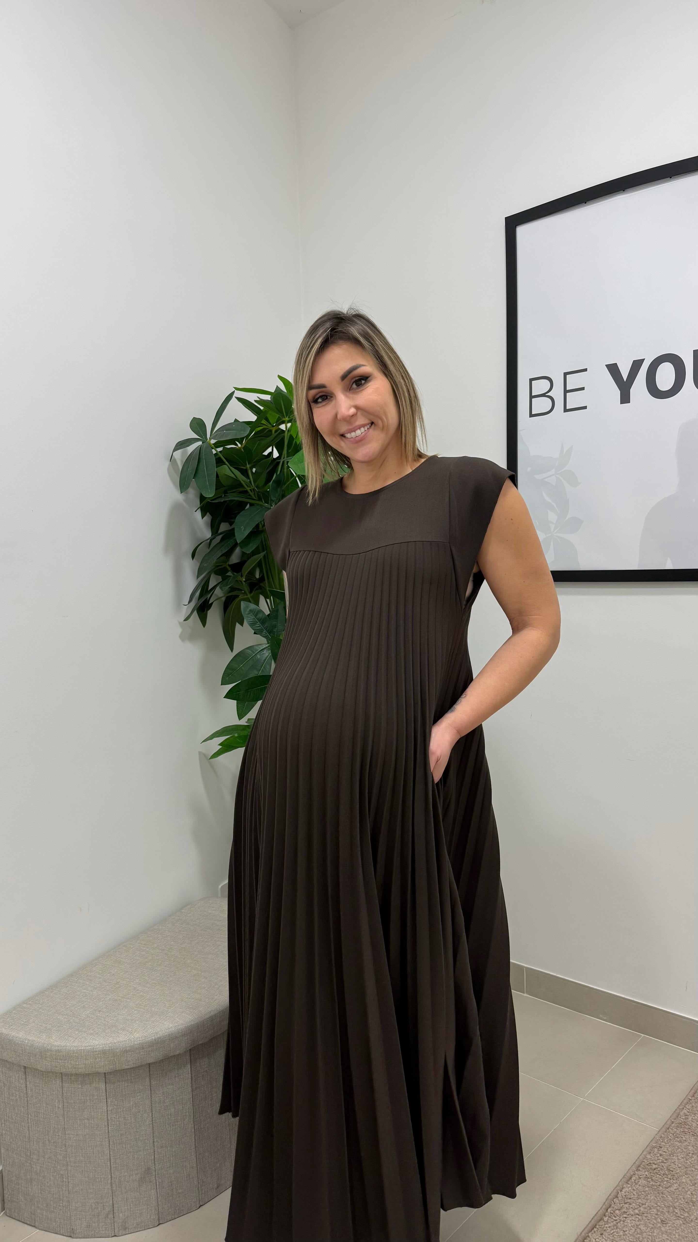 Abito Plissé Elegance Choco