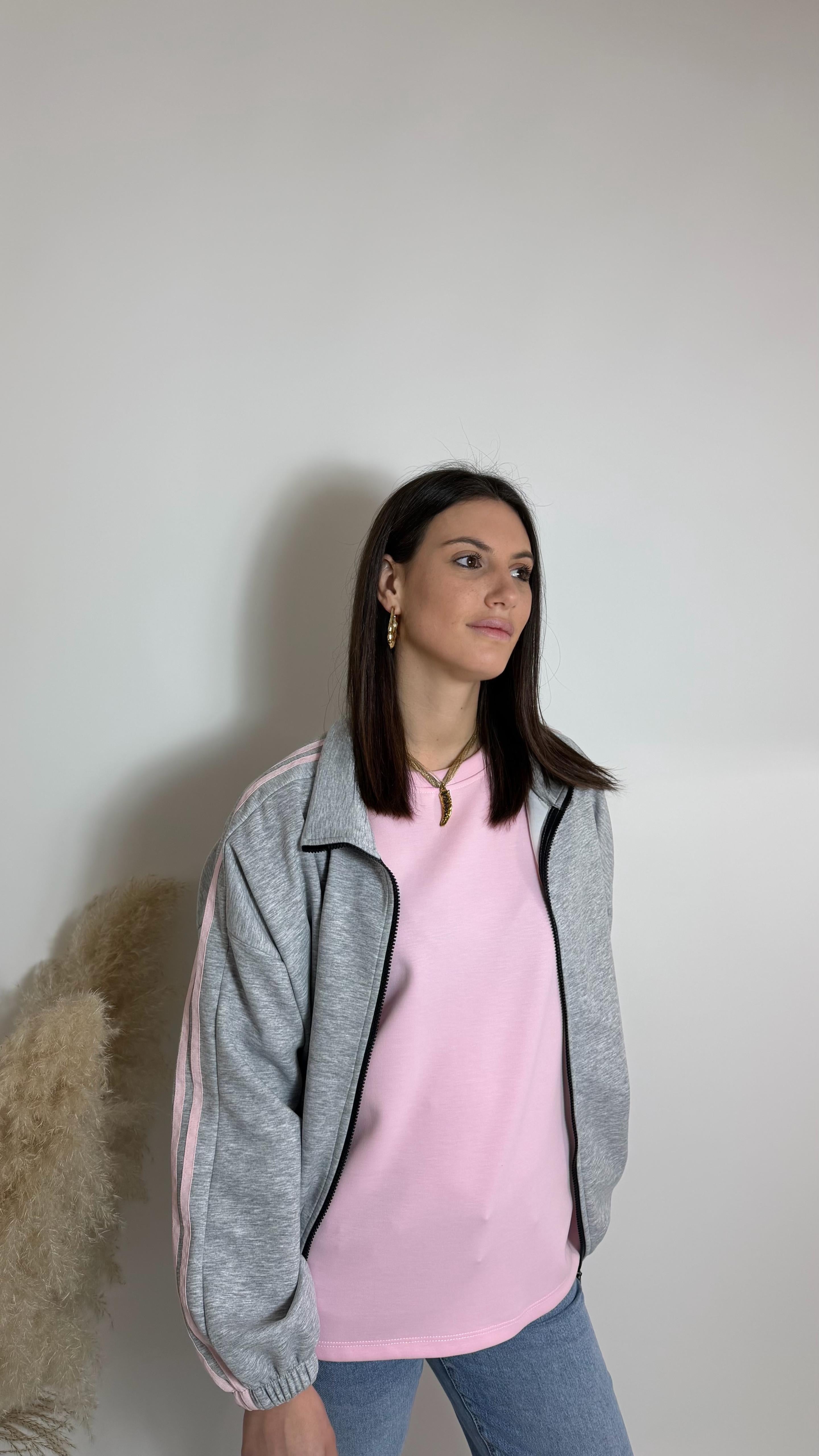 Felpa Sidebands Grigio Perla