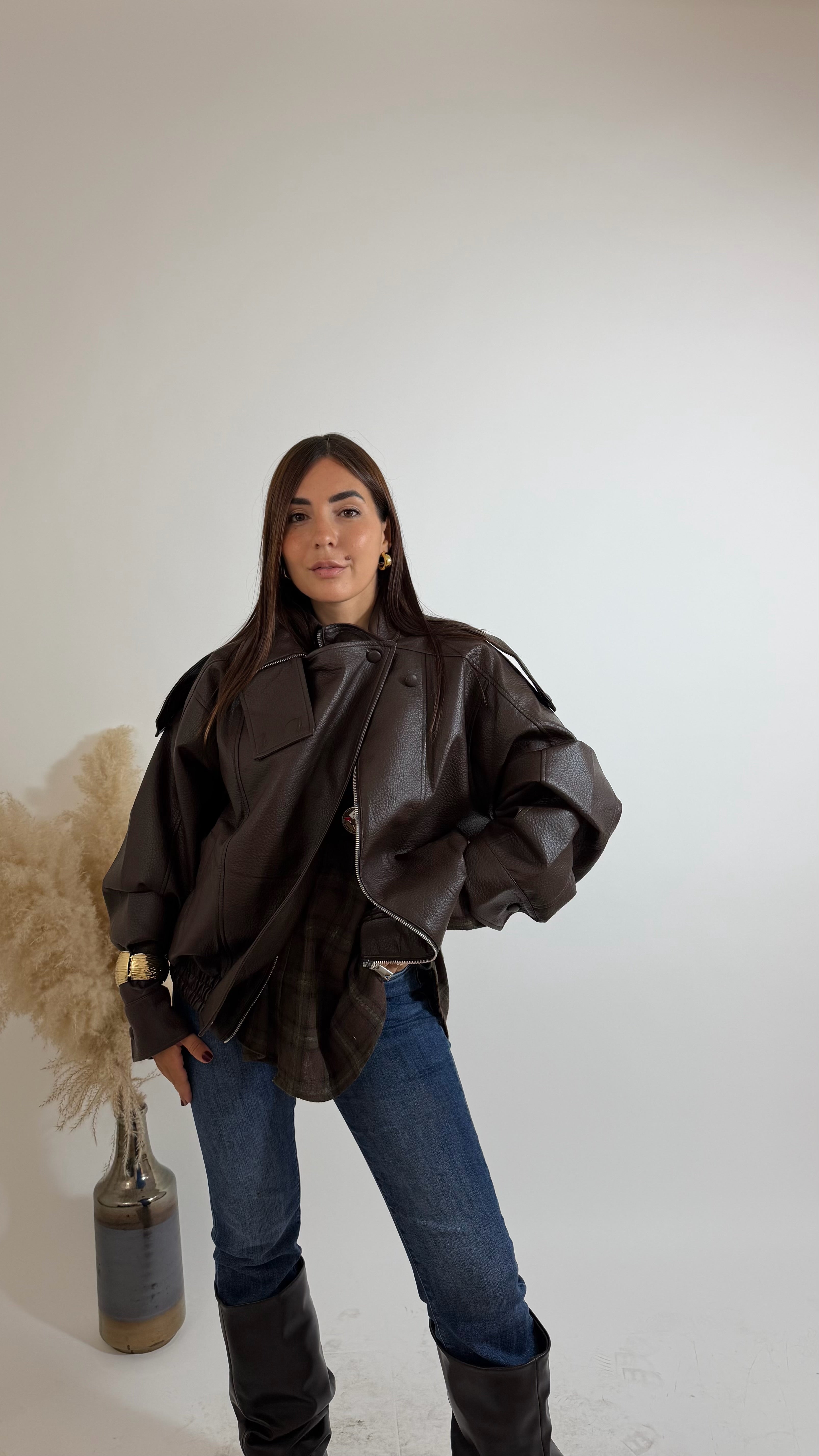 Bomber Over Ecopelle Choco