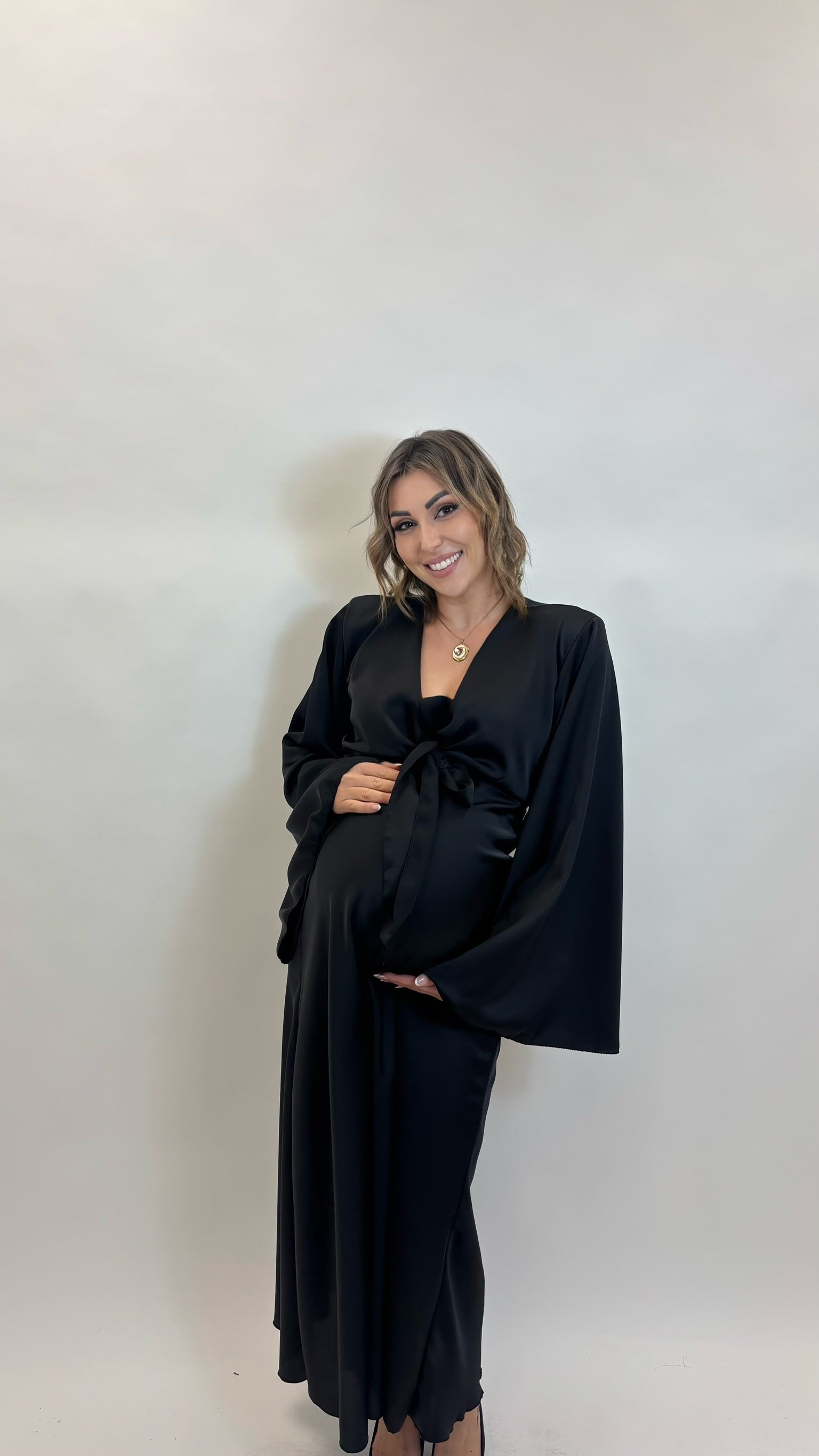 Set Silk Top & Skirt Nero