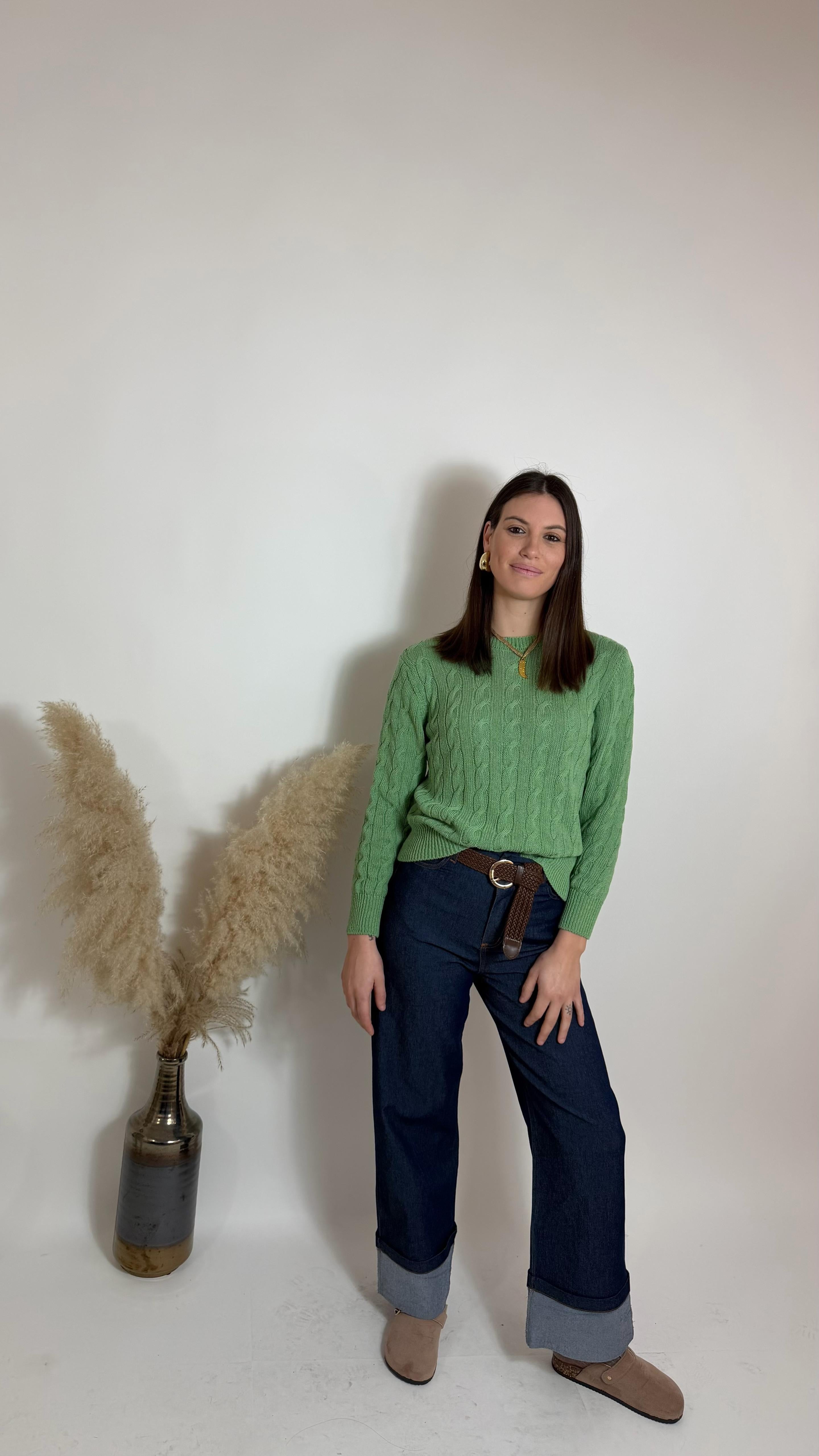 Pantalone Risvolto Chambray