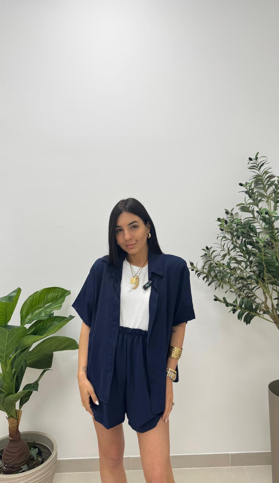 Set Utility Shorts e Camicia Blu Notte