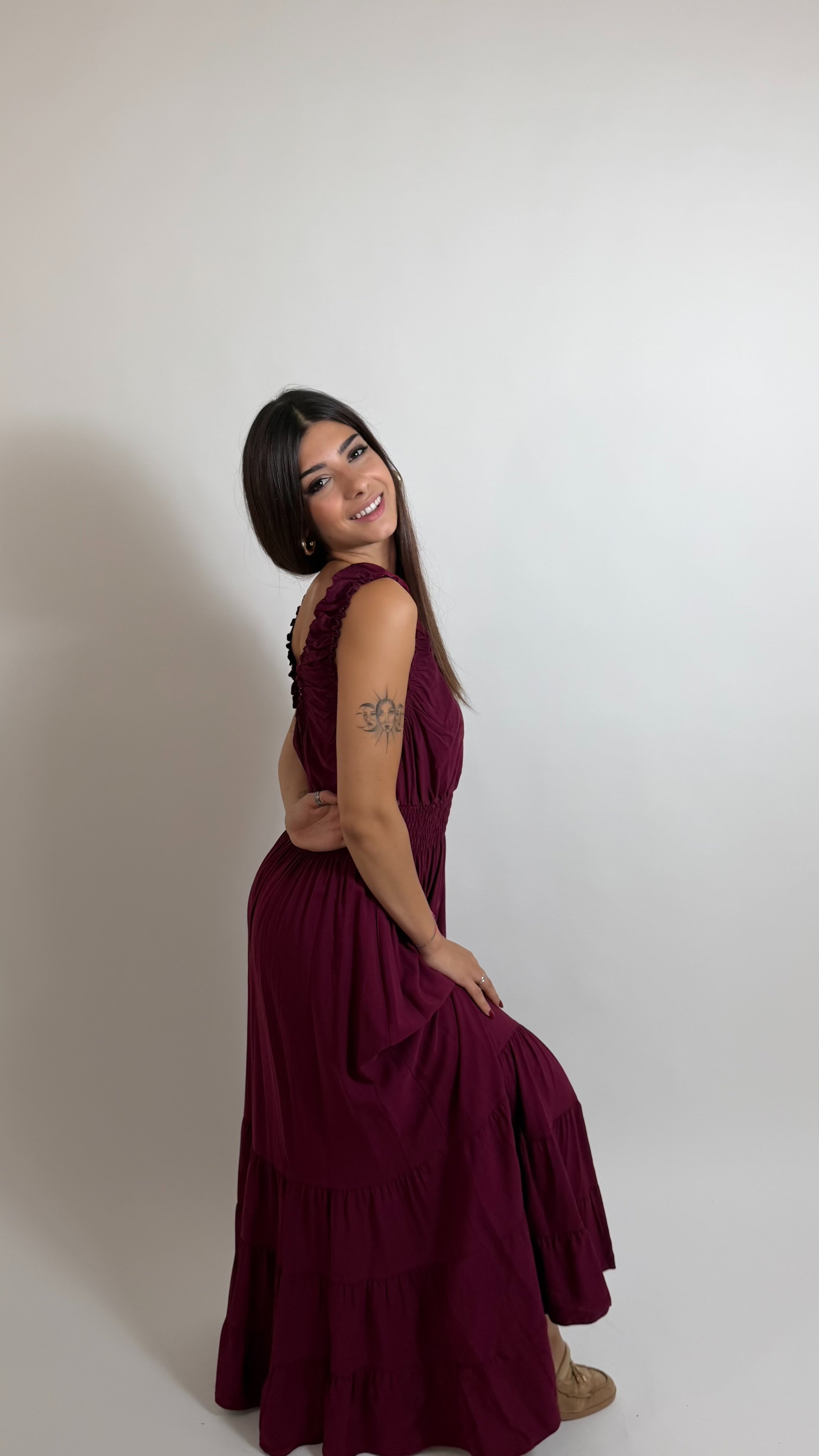 Abito Romance Bordeaux