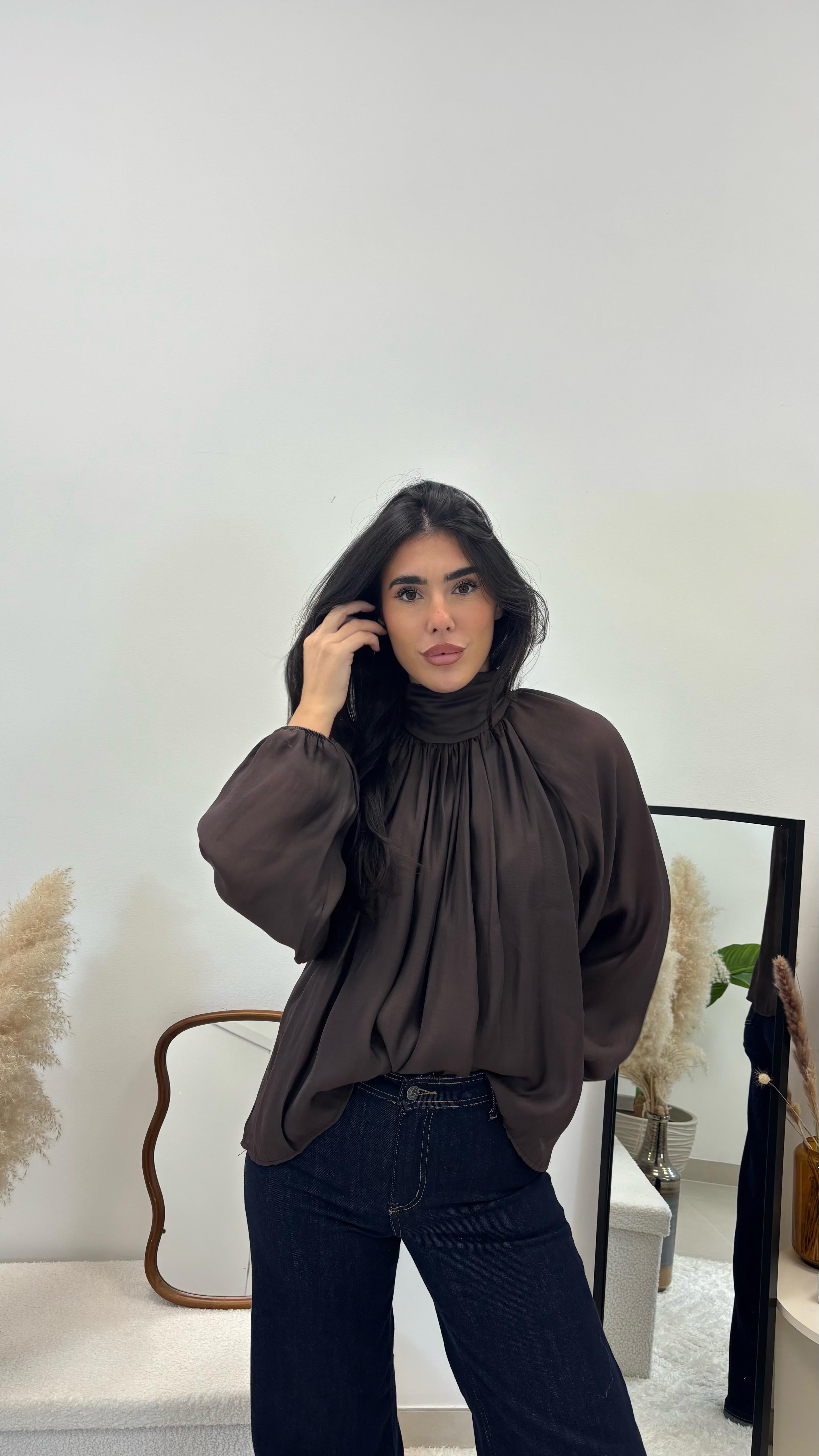 Blusa Satin Mood Choco