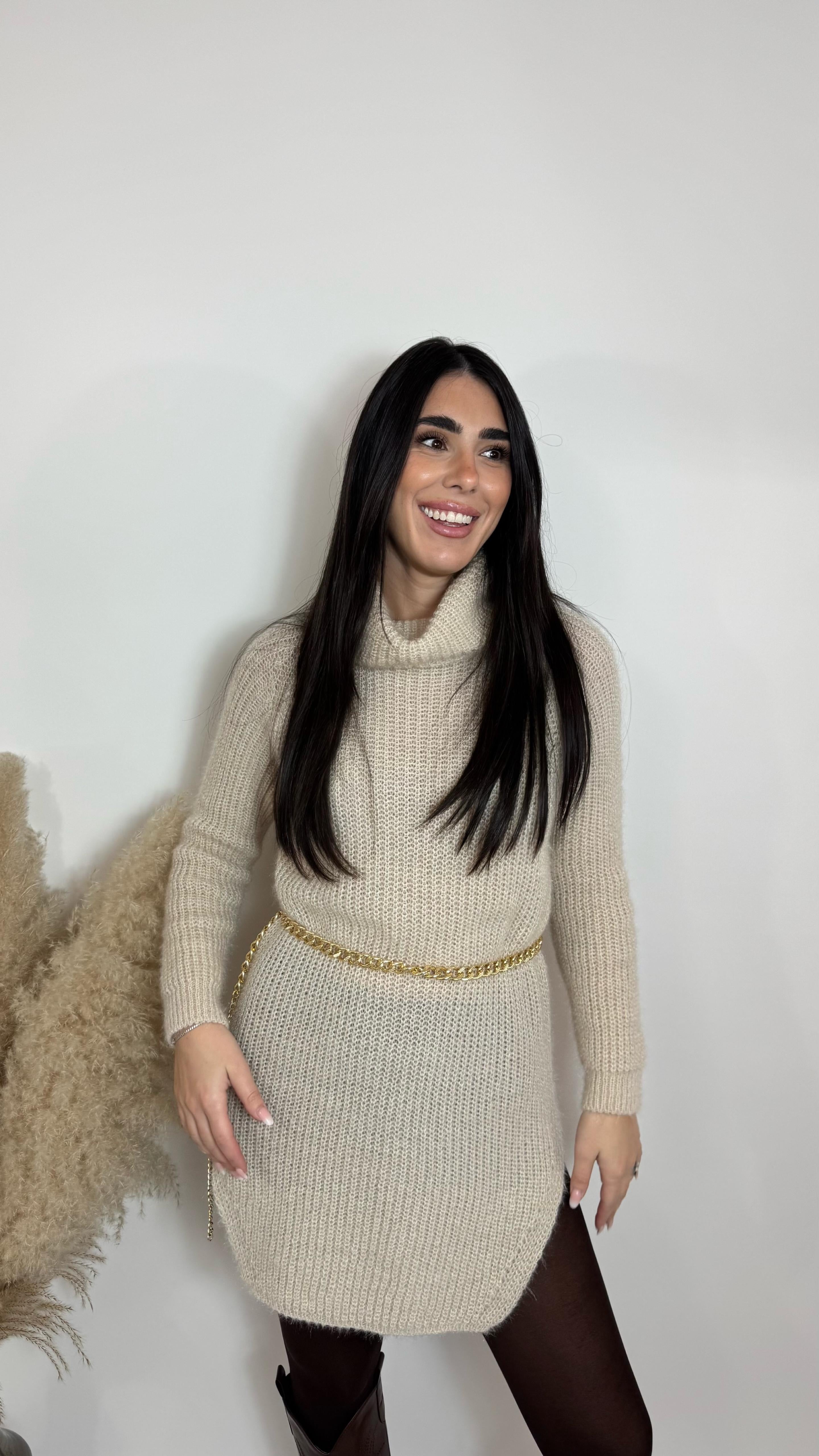 Maxi Pull Maglia Inglese Nude