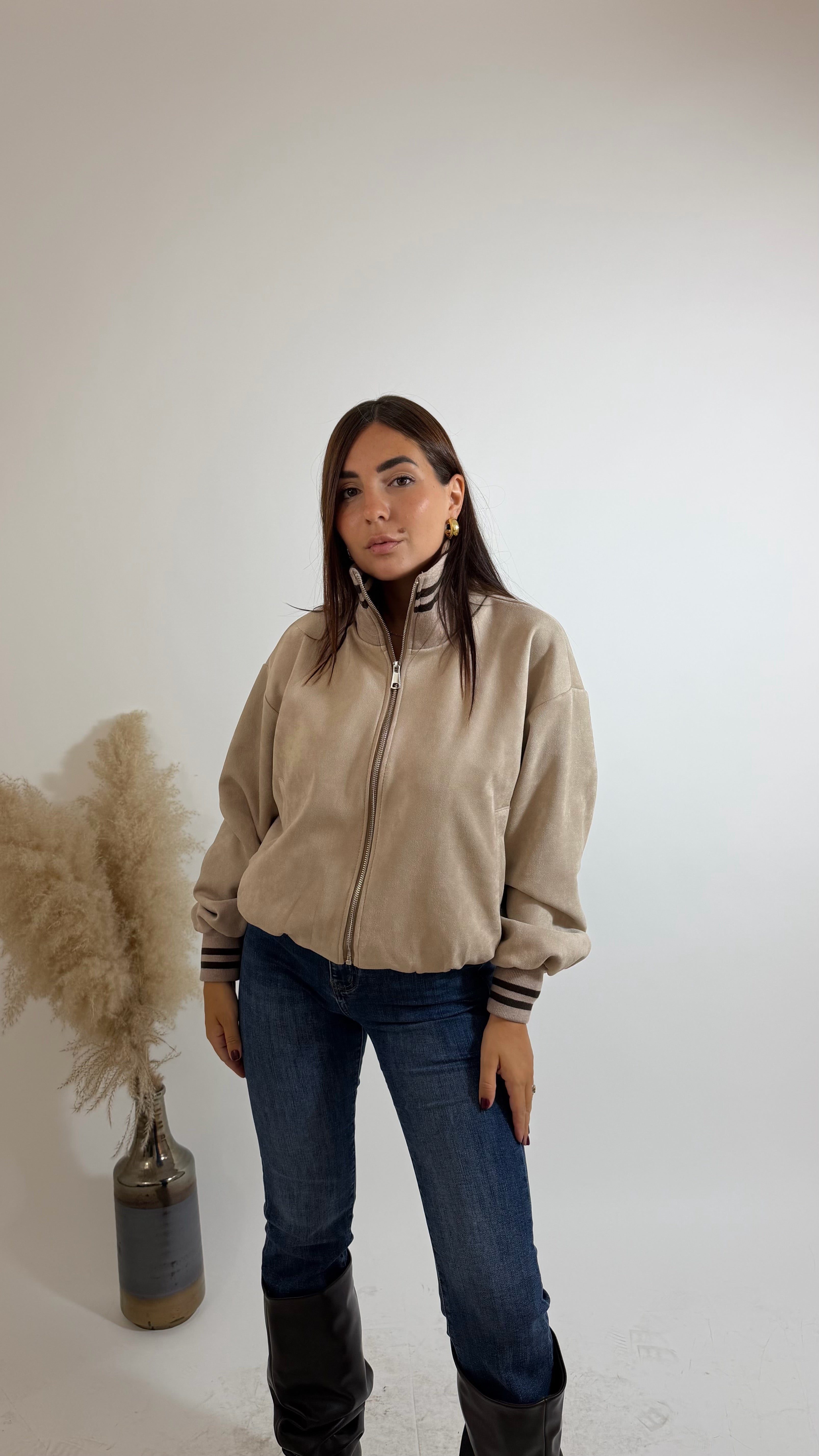 Bomber Suede College Burro