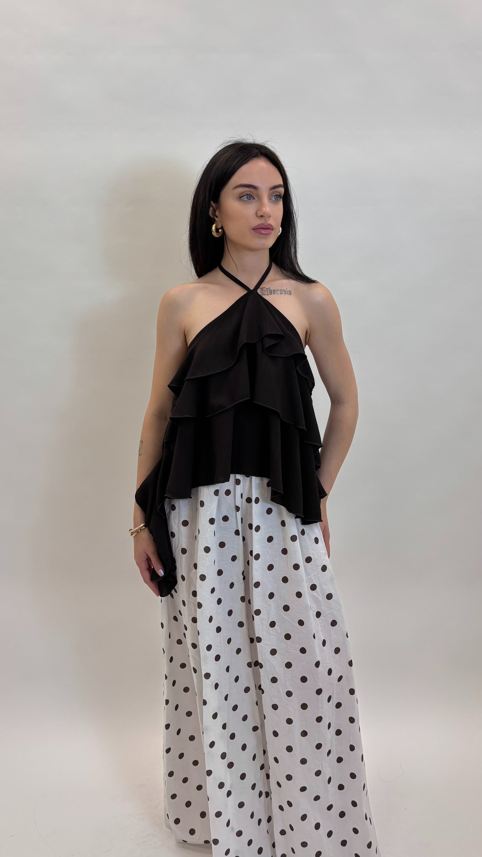 Pantalone Pois Bianco