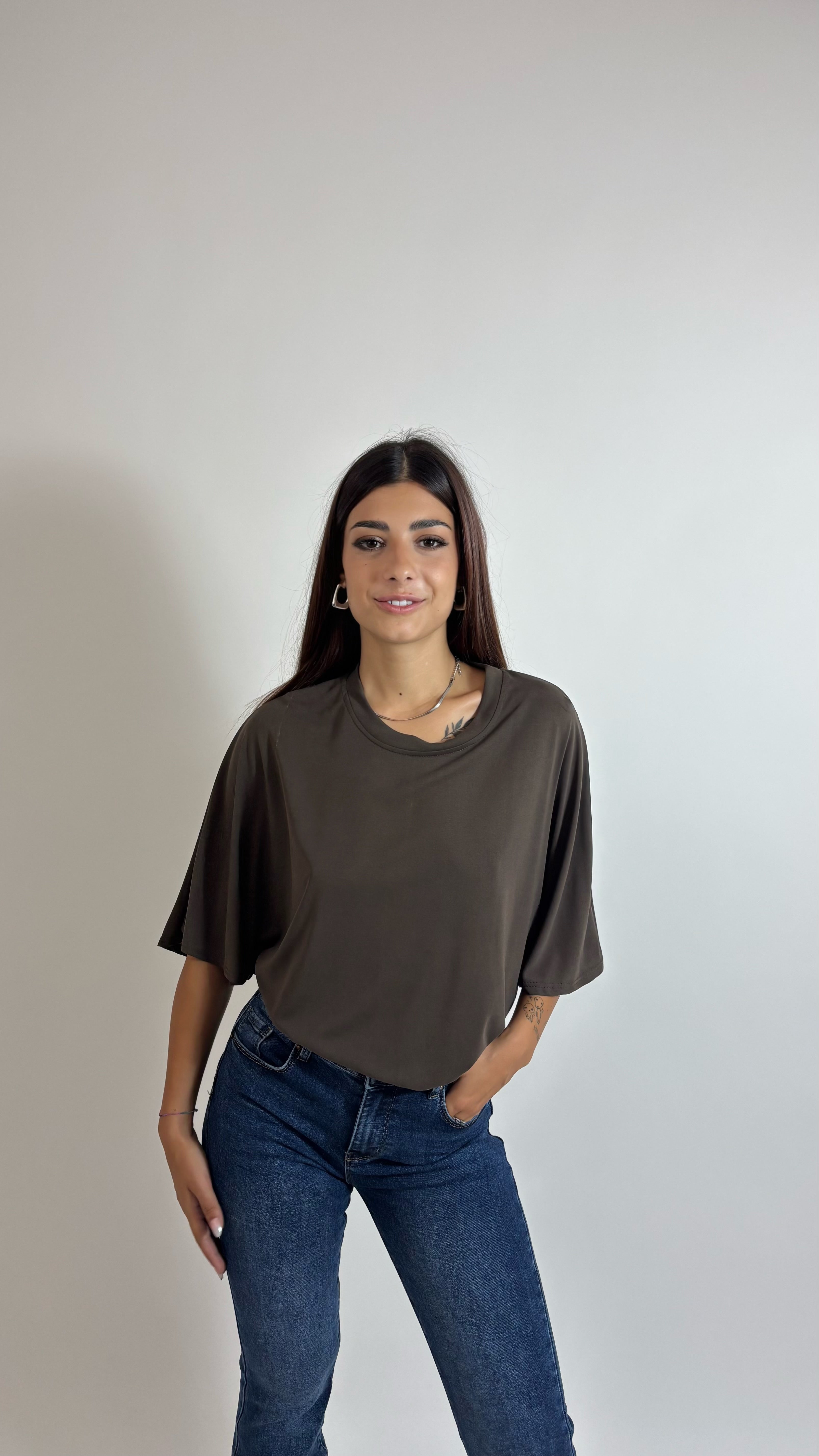T-Shirt Soft Girocollo Choco