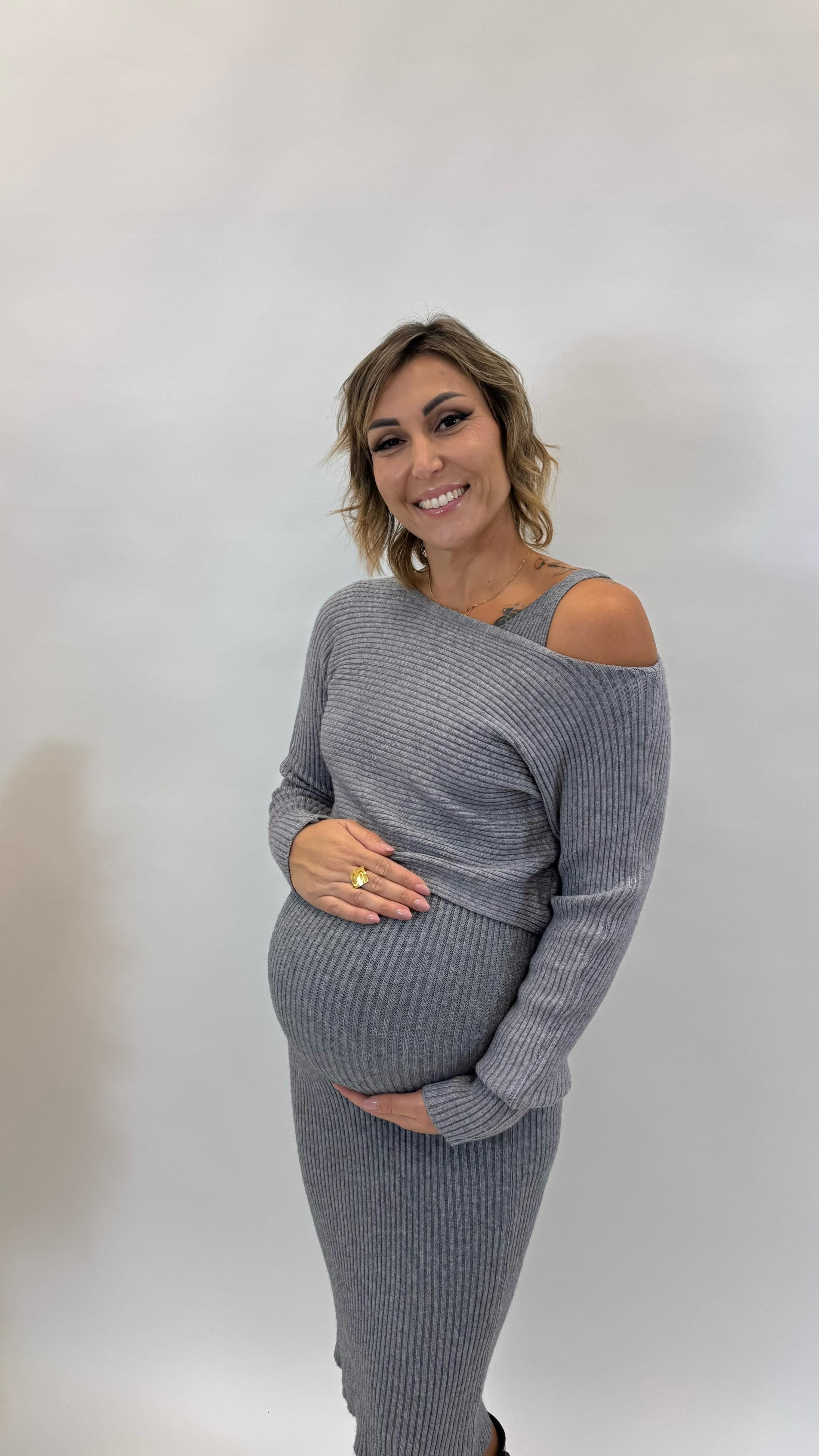 Abito Due Pezzi Grigio Perla