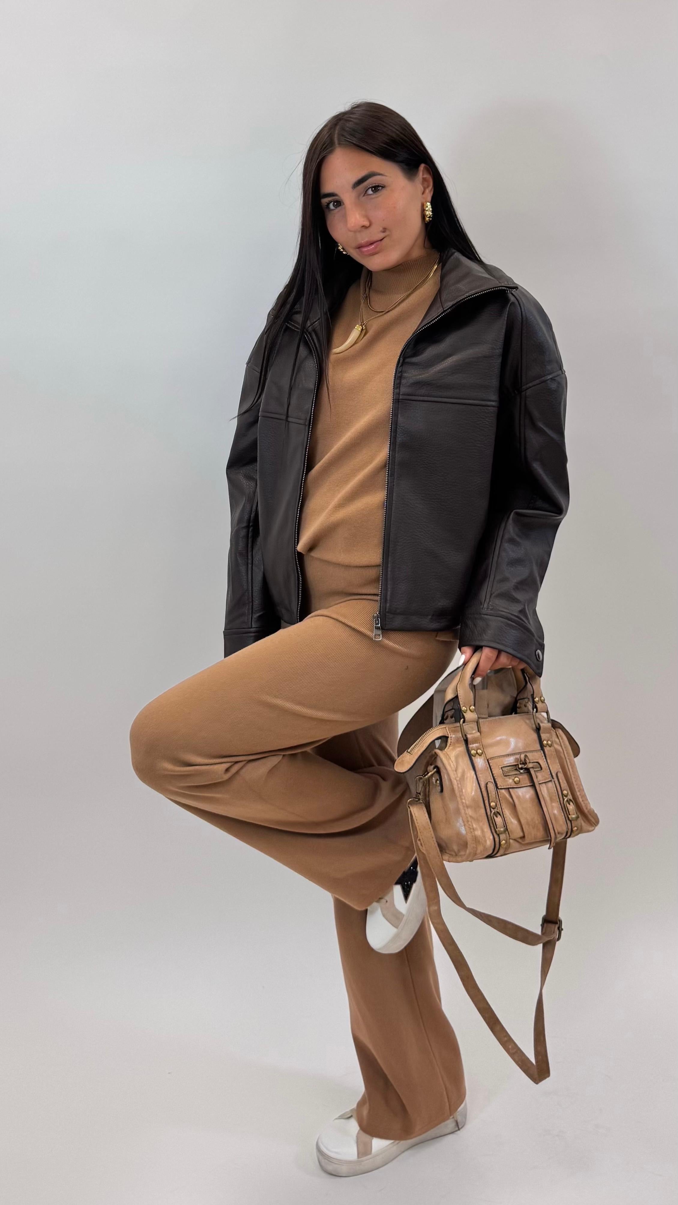 Bomber Similpelle Nero