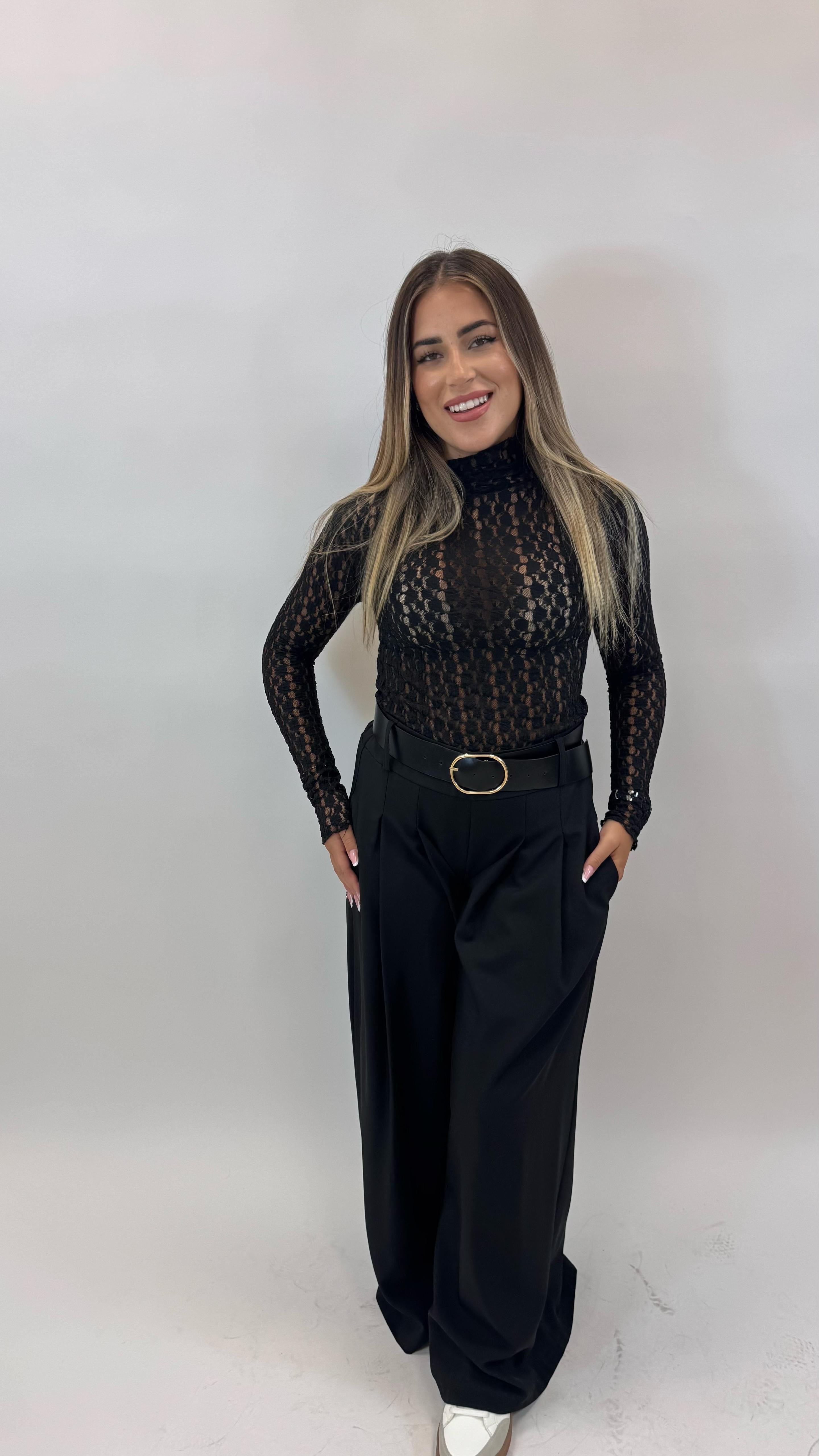 Maglia Trasparenze Nera