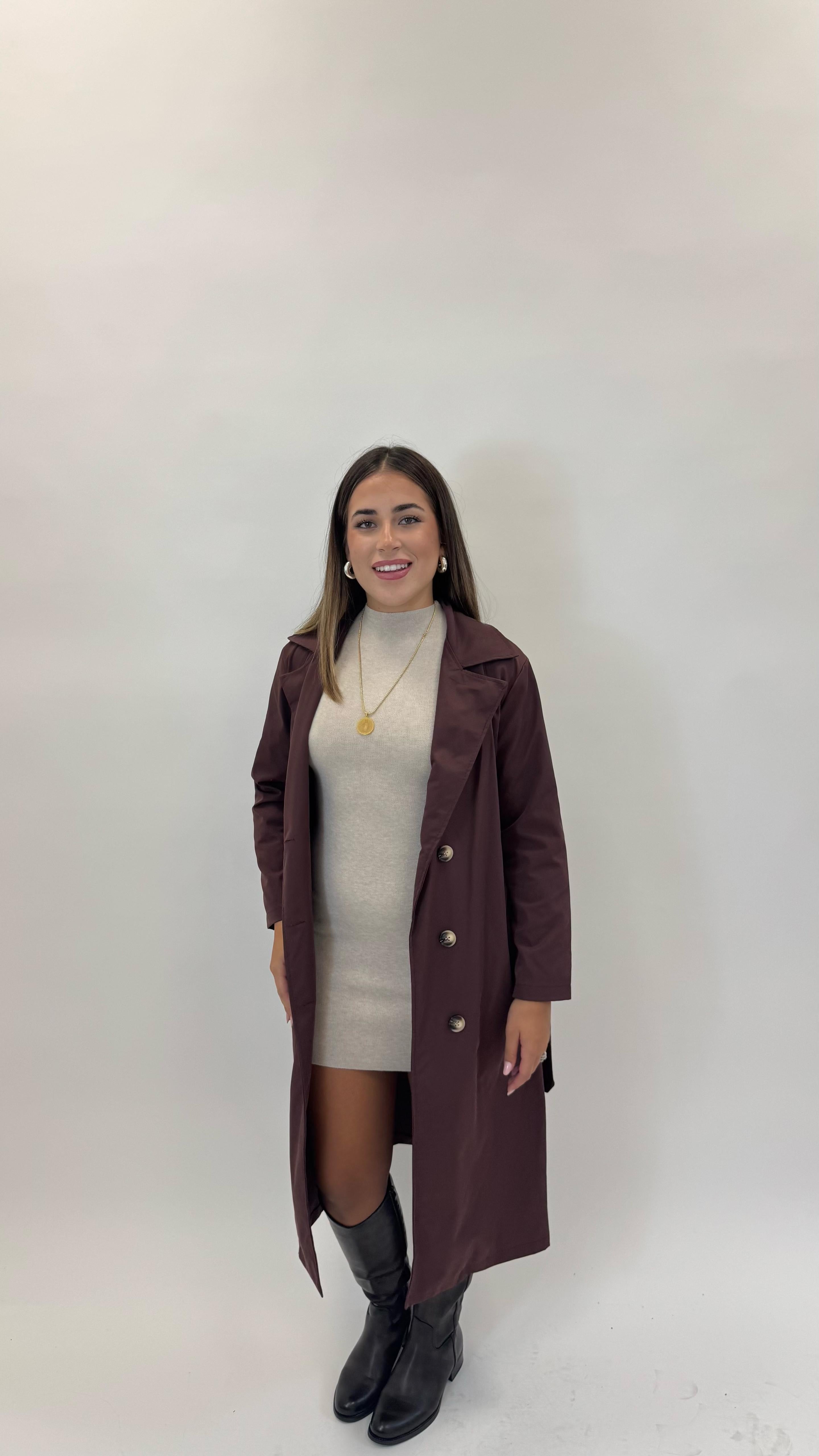 Classy Trench Burgundy