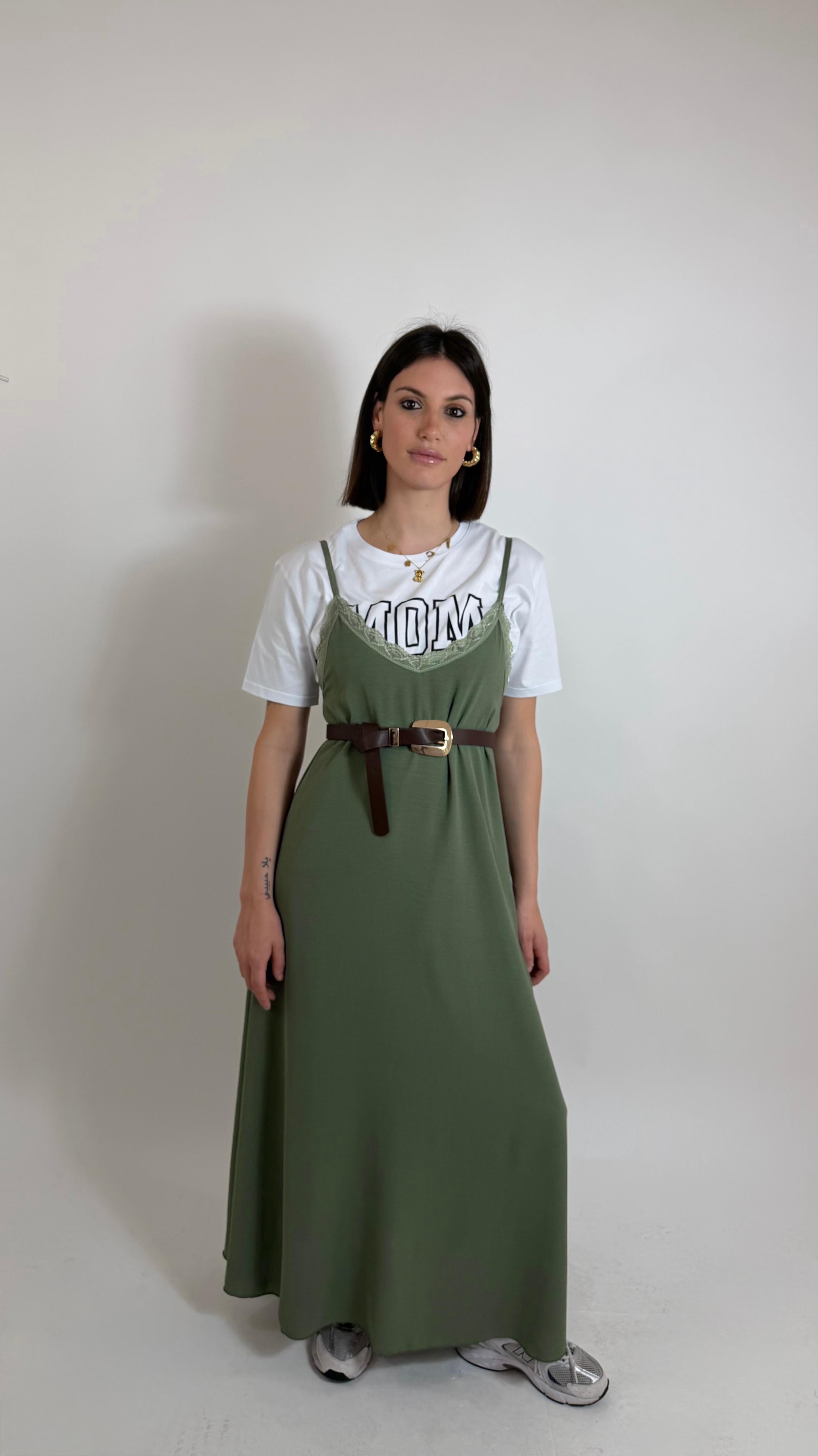 Slip Dress Verde Utility