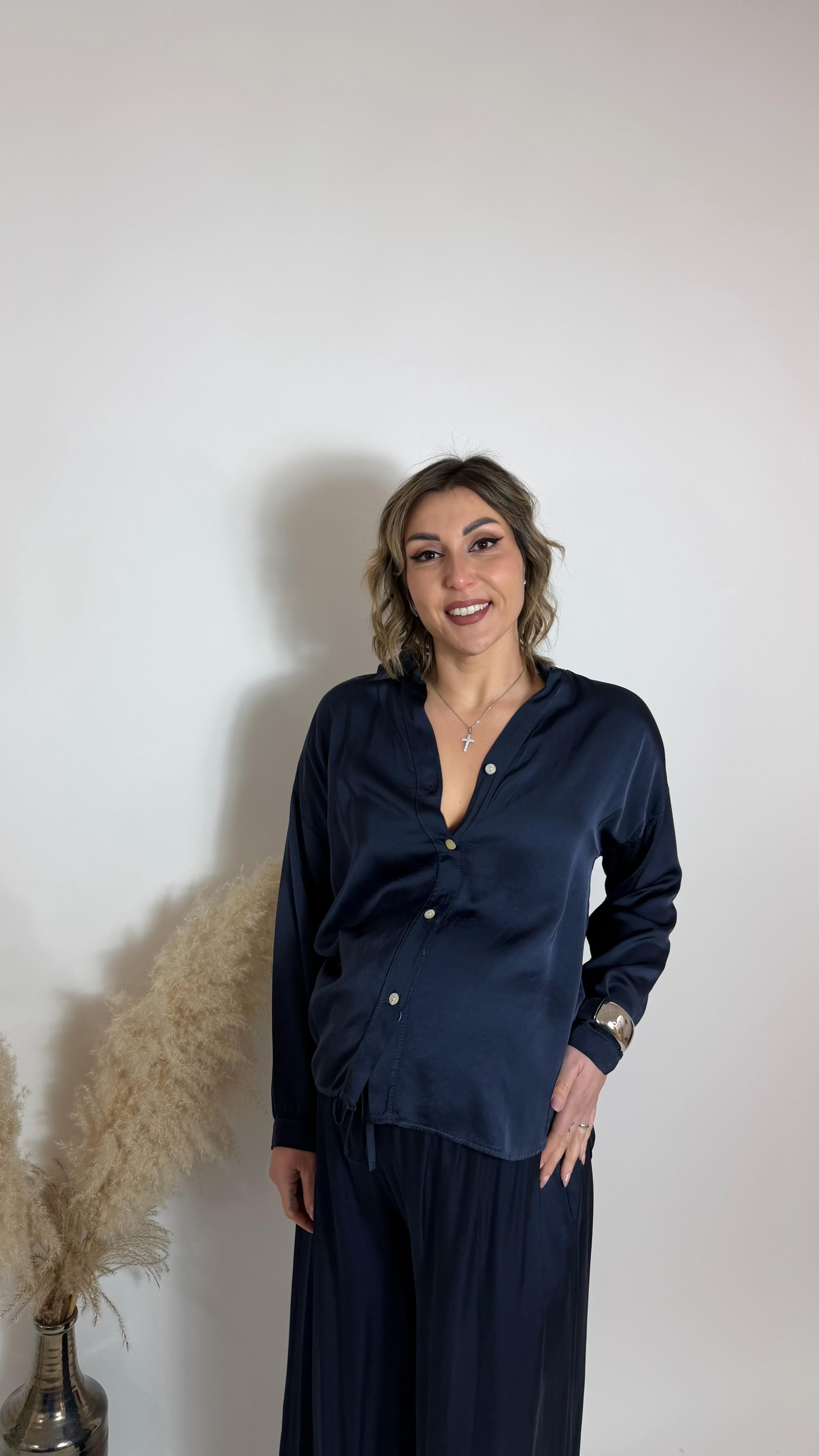 Mix & Match Set - Raso Di Viscosa - Blu Notte